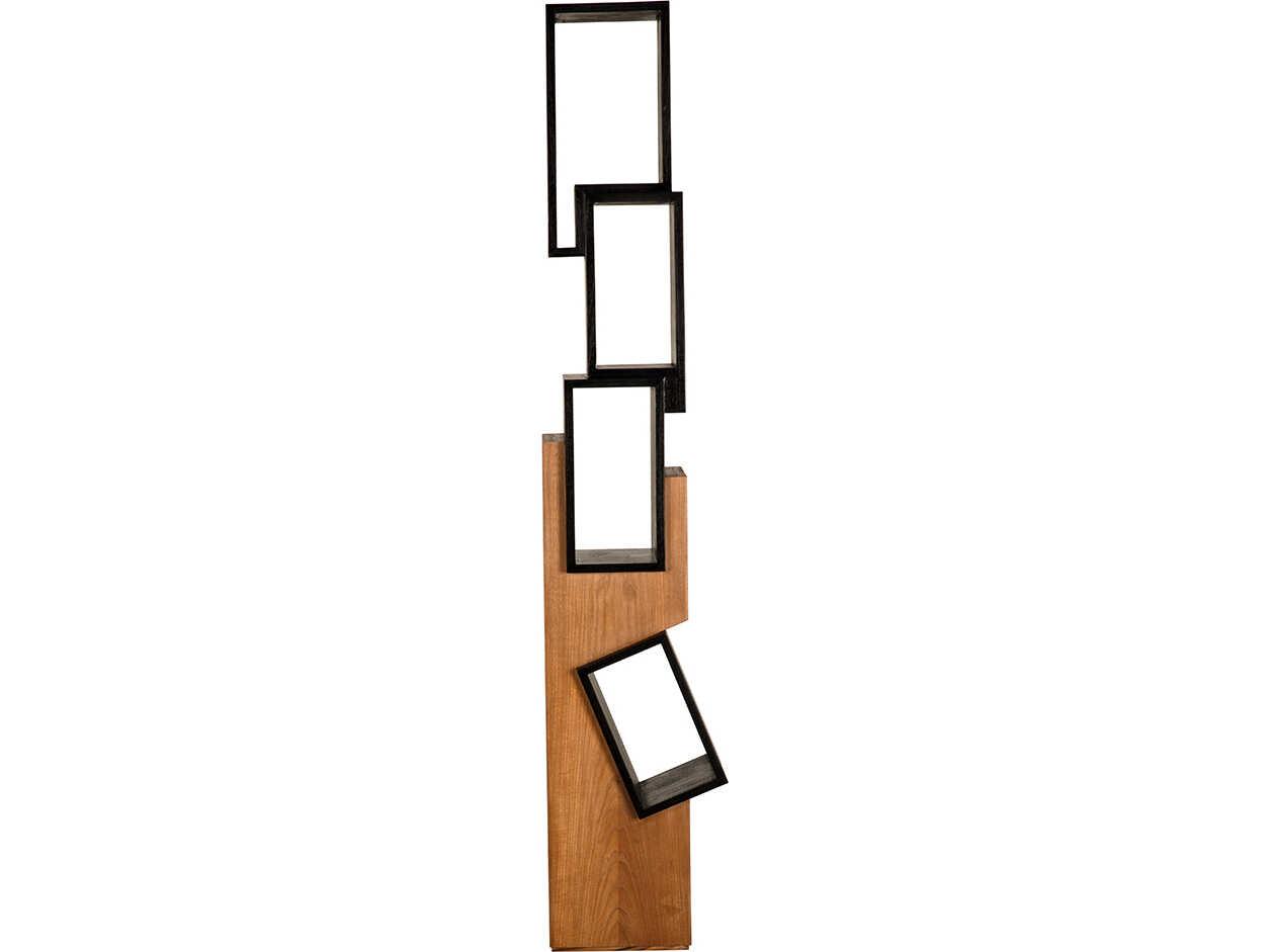 Noir Jackson Charcoal Black And Clear Coat Flat Bookcase