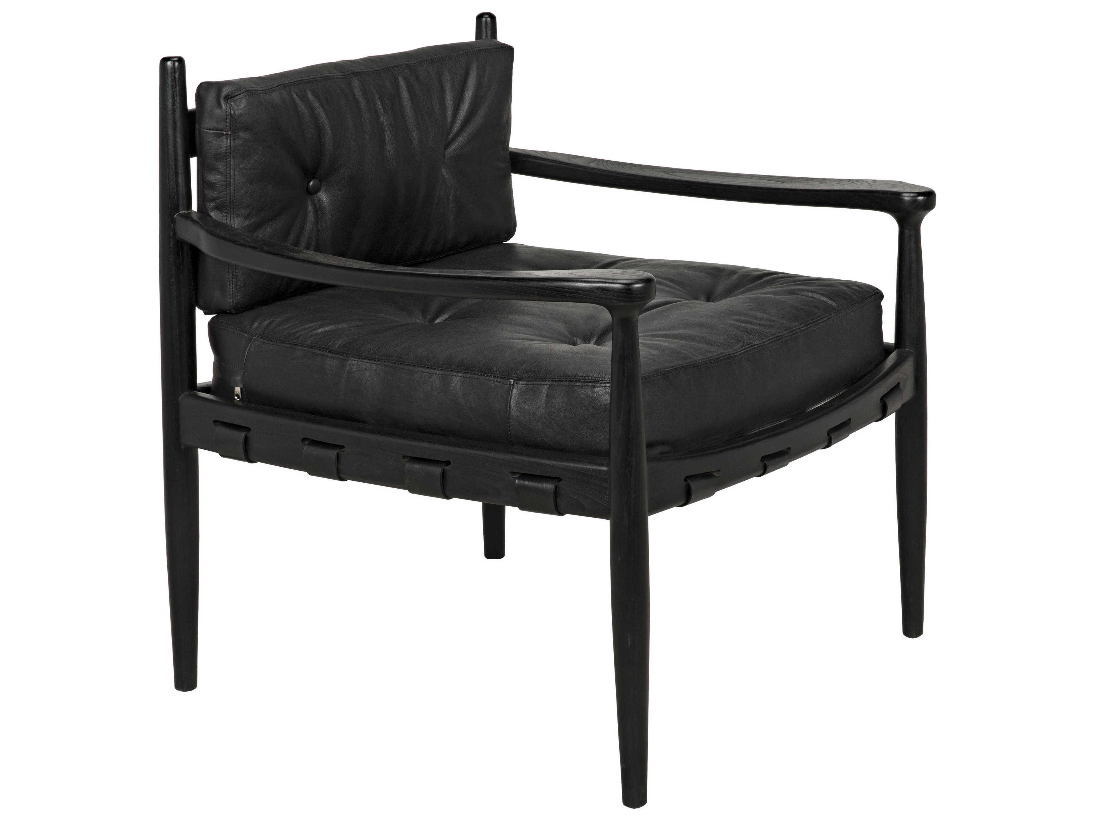 Noir Black Fabric Accent Chair