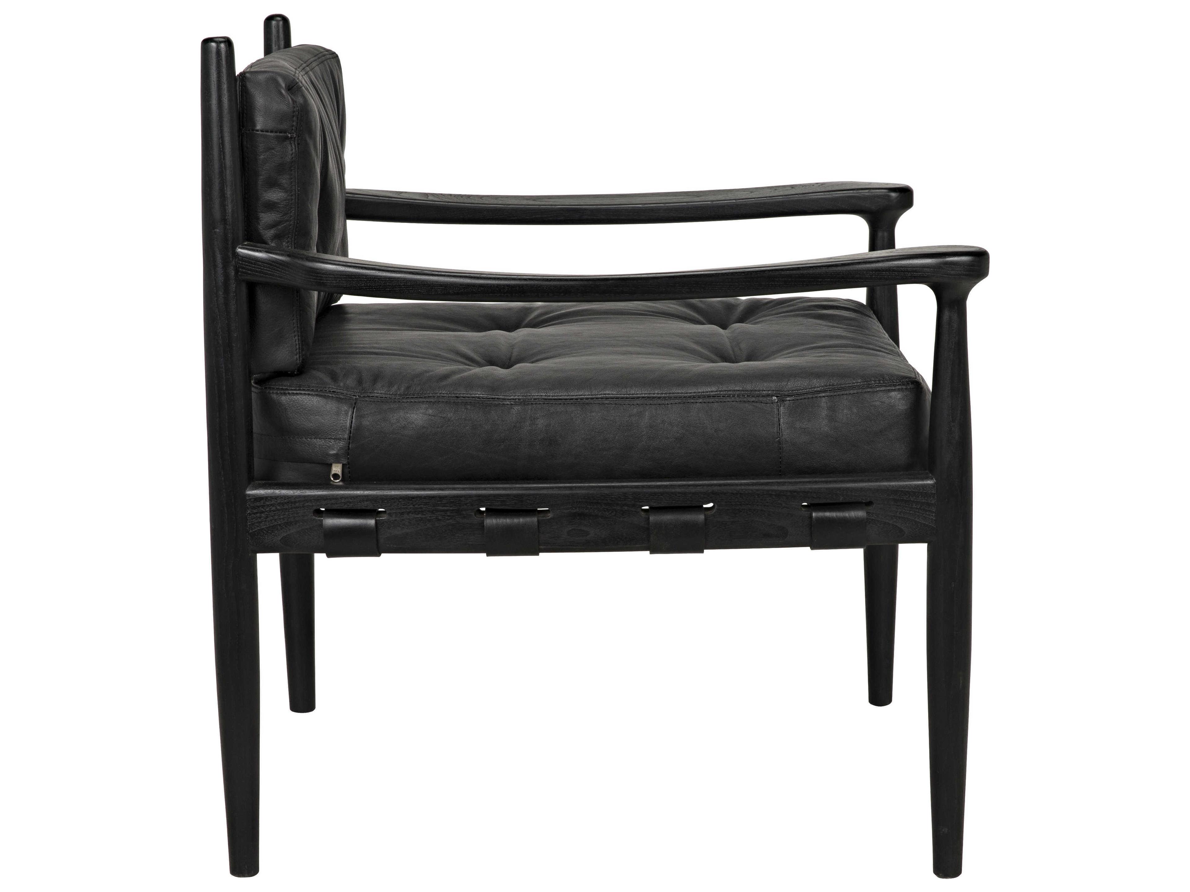 Noir Black Fabric Accent Chair