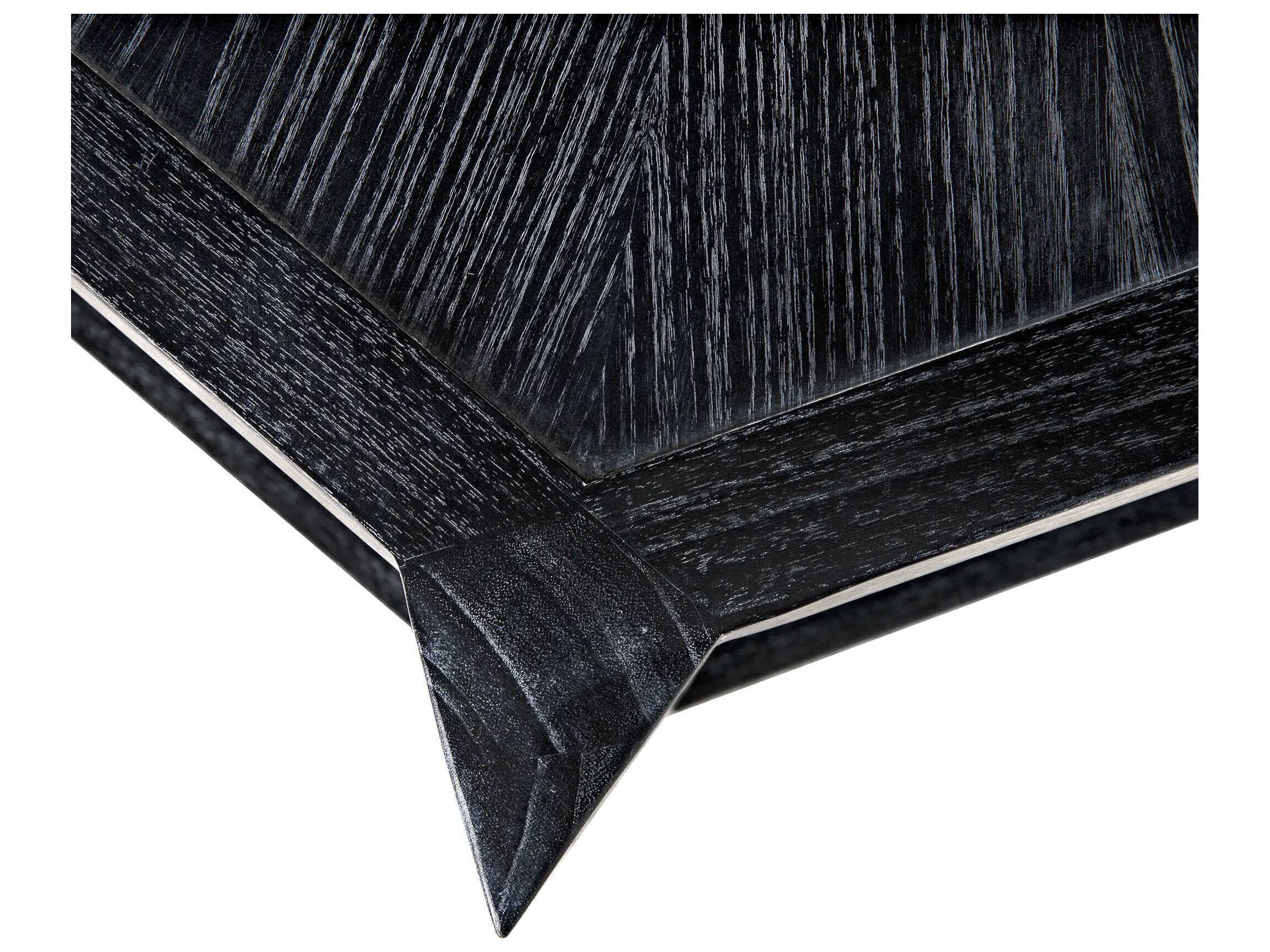 Noir Yuhuda Hexagon Wood Cinder Black Coffee Table