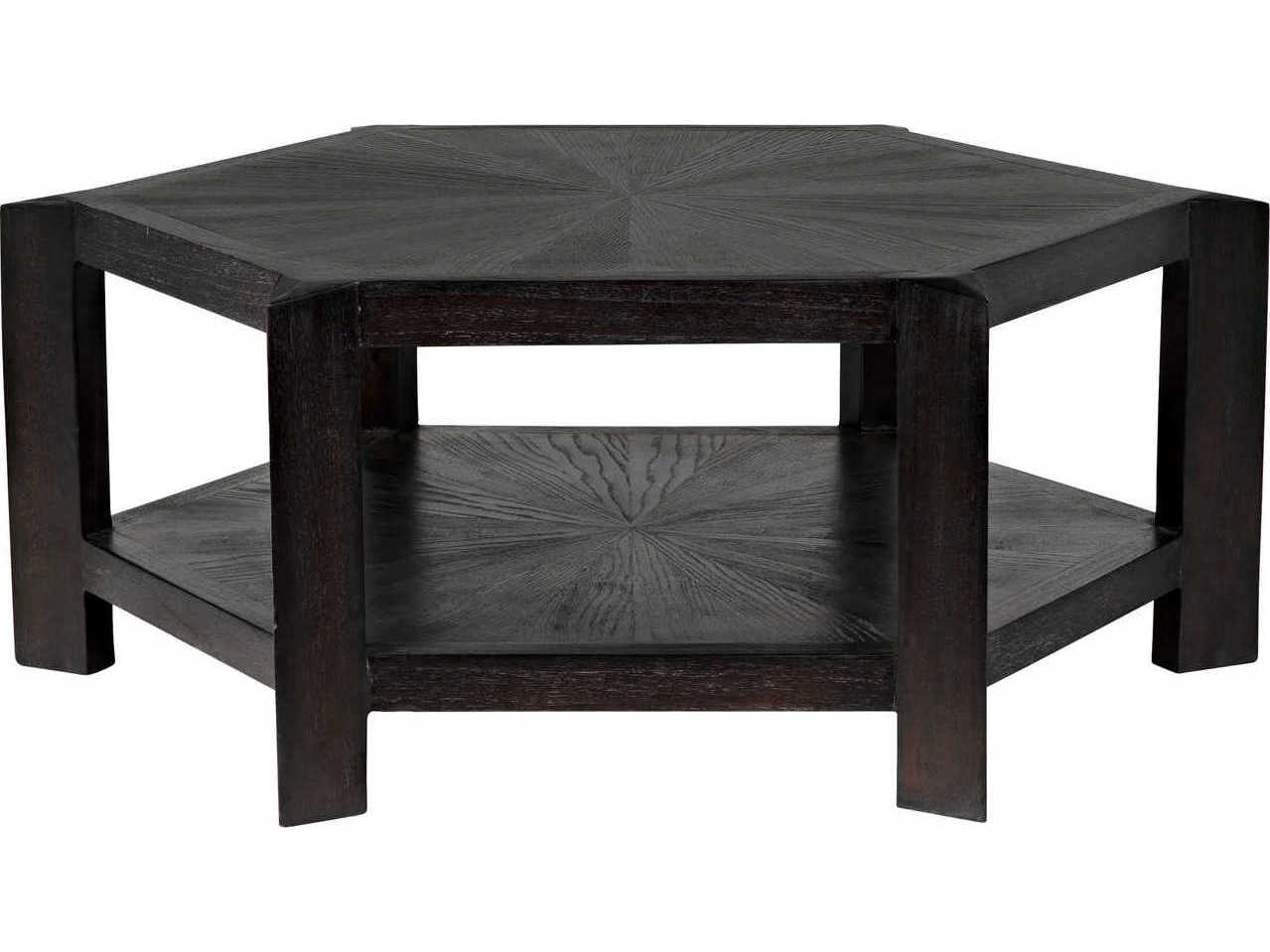 Noir Yuhuda Hexagon Wood Sombre Coffee Table