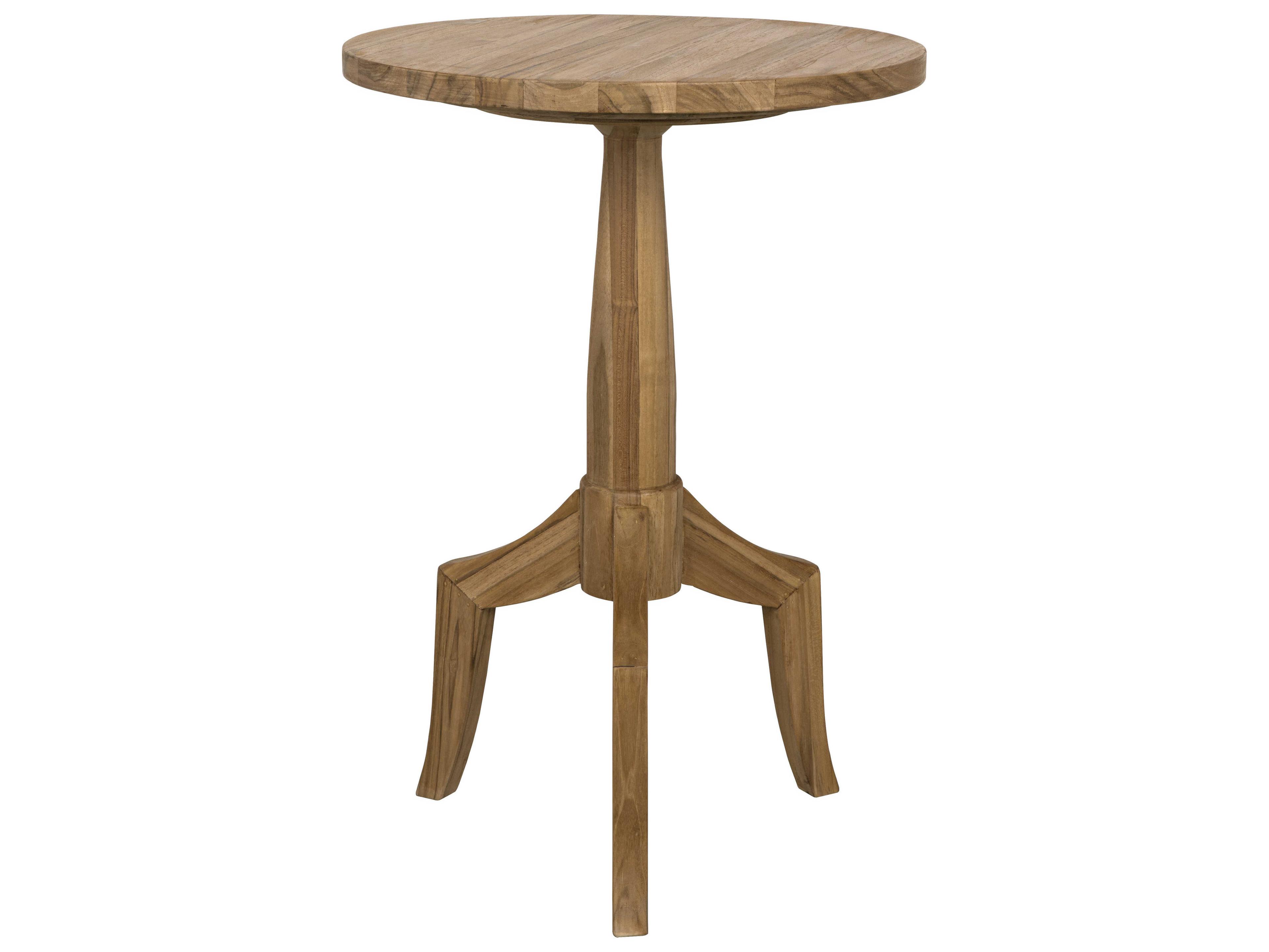 Noir Living Room Accents Round Wood End Table