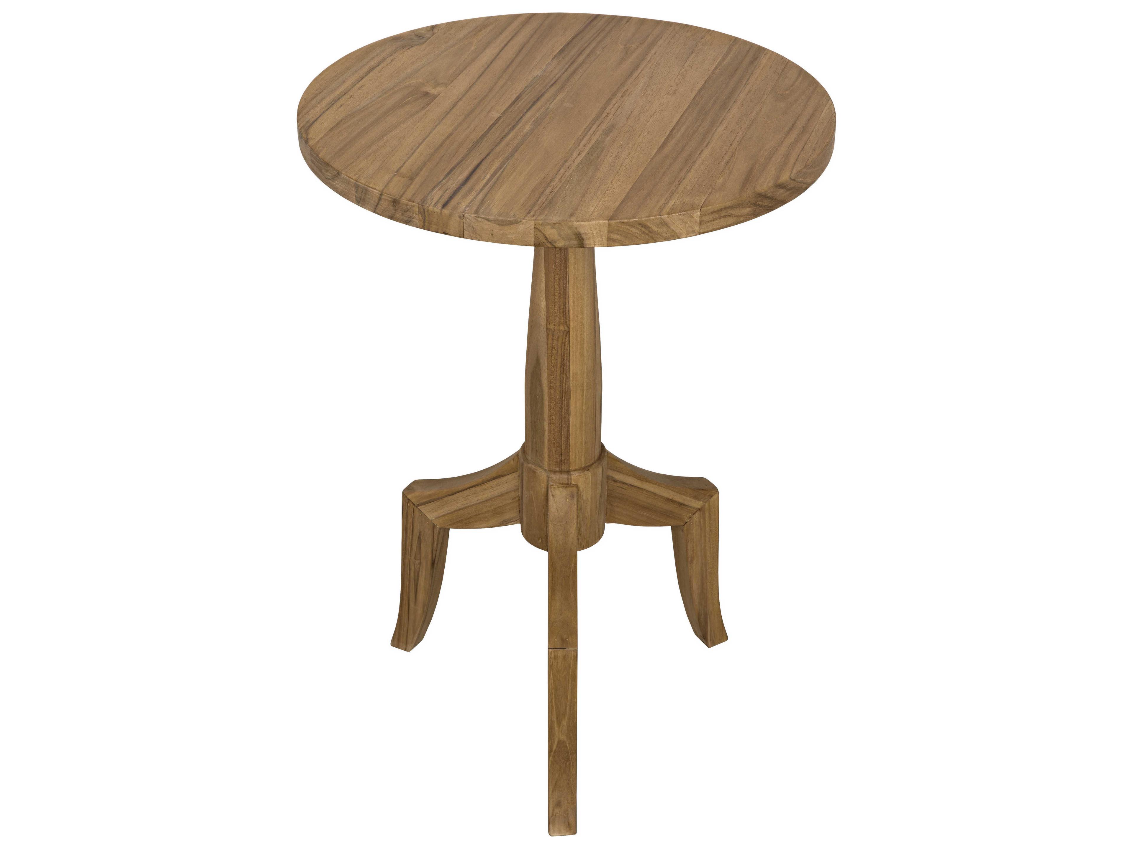 Noir Living Room Accents Round Wood End Table