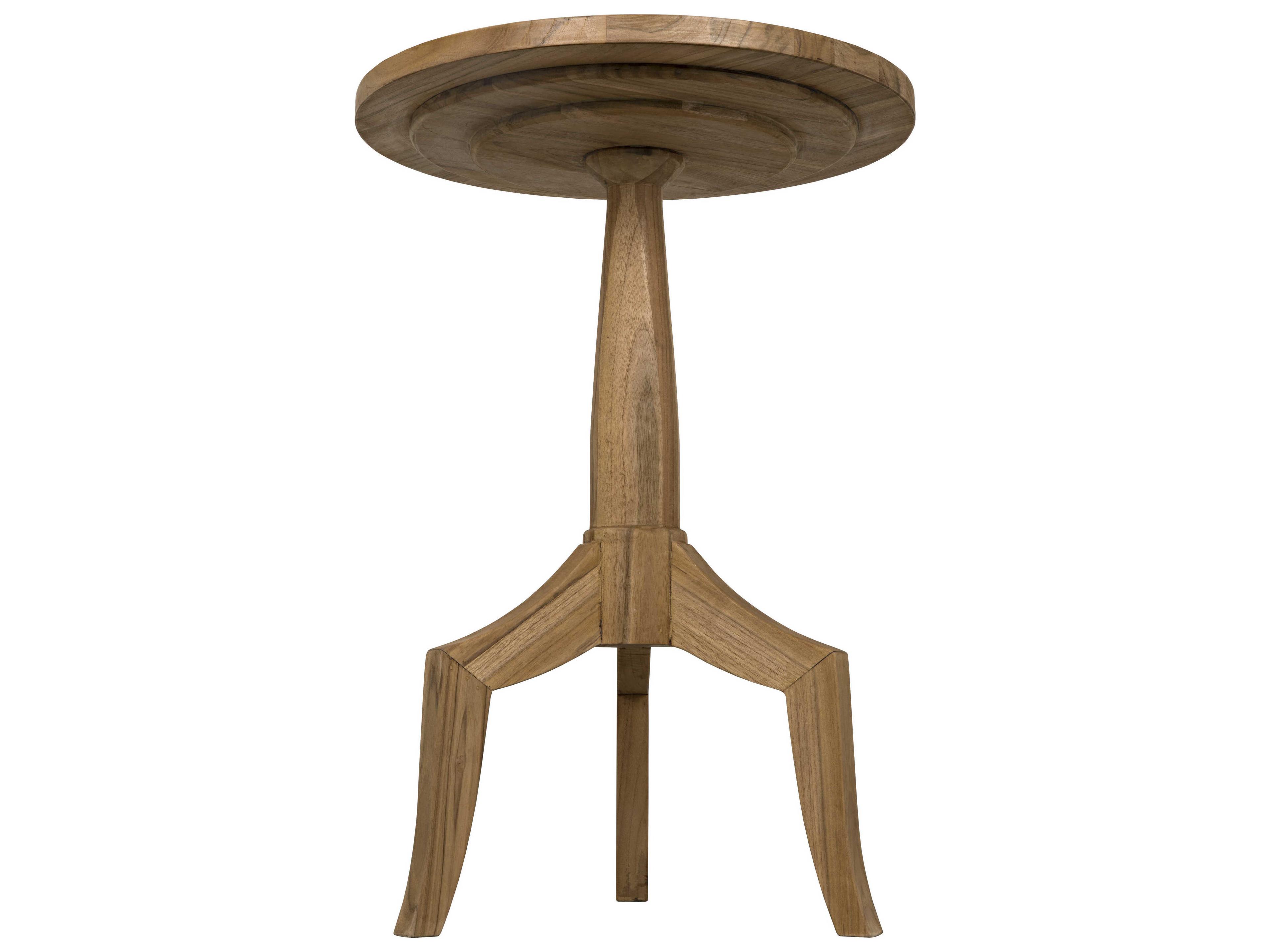 Noir Living Room Accents Round Wood End Table