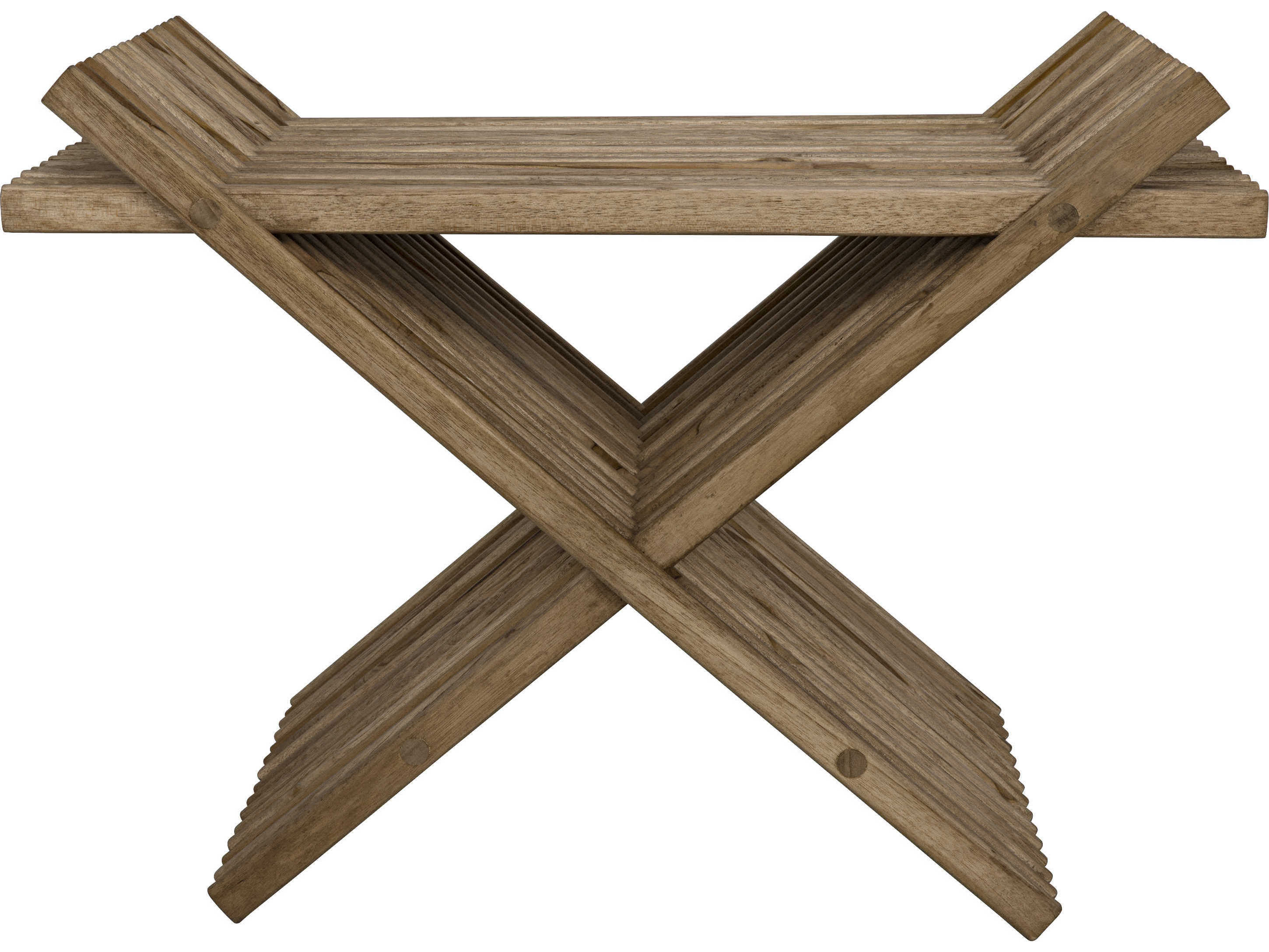 Noir Teak Brown Accent Stool