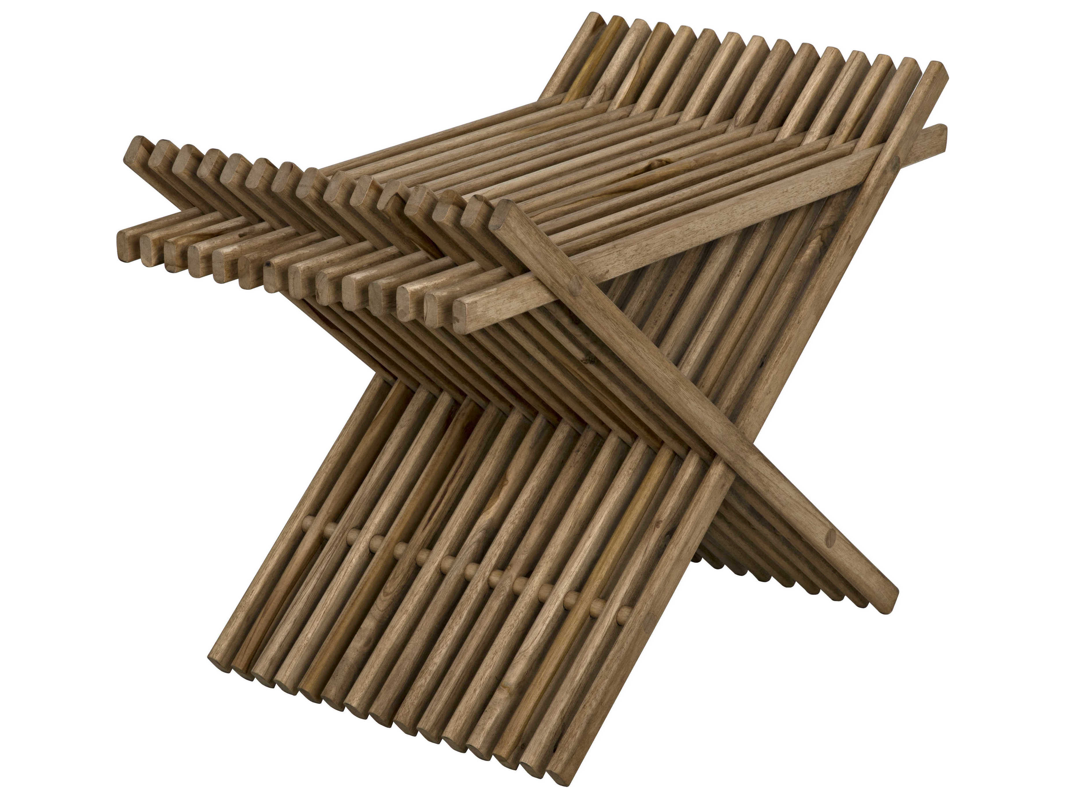 Noir Teak Brown Accent Stool