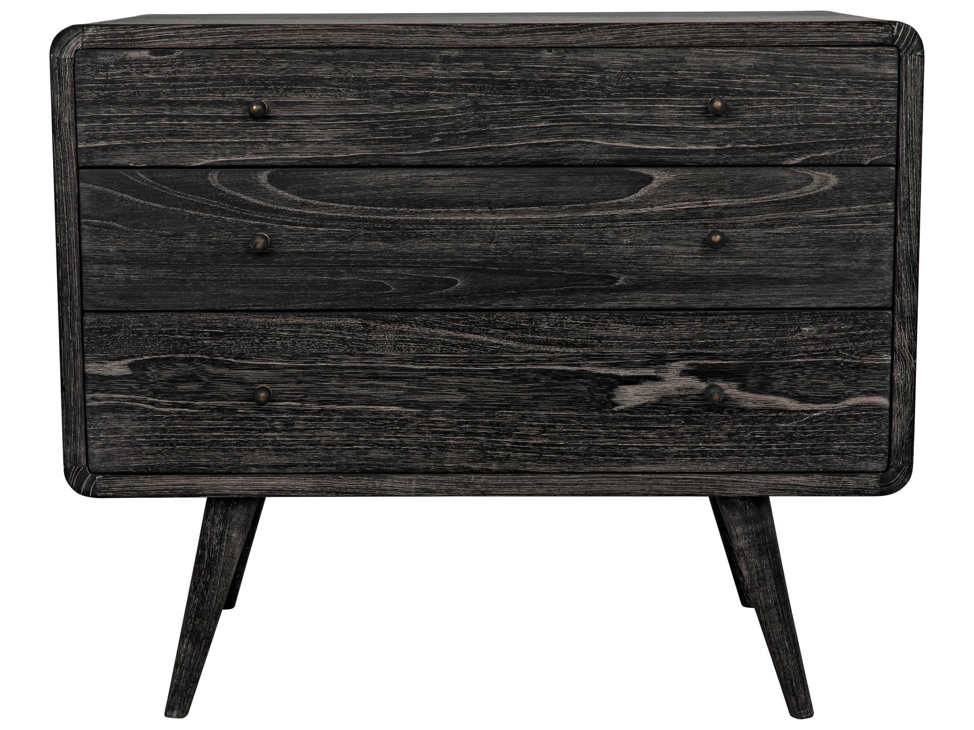 Noir Charcoal Black Sungkai Wood Accent Chest