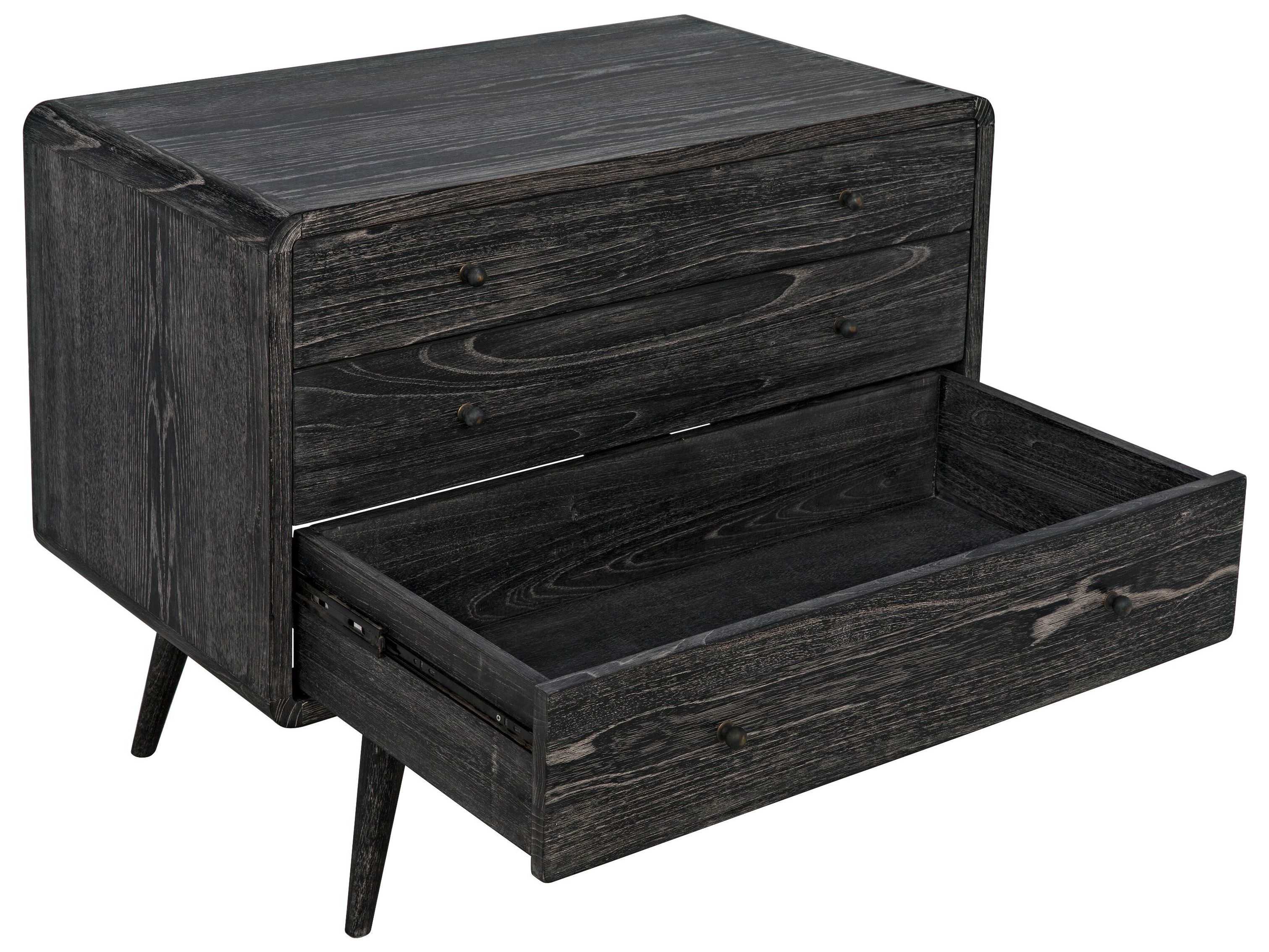 Noir Charcoal Black Sungkai Wood Accent Chest