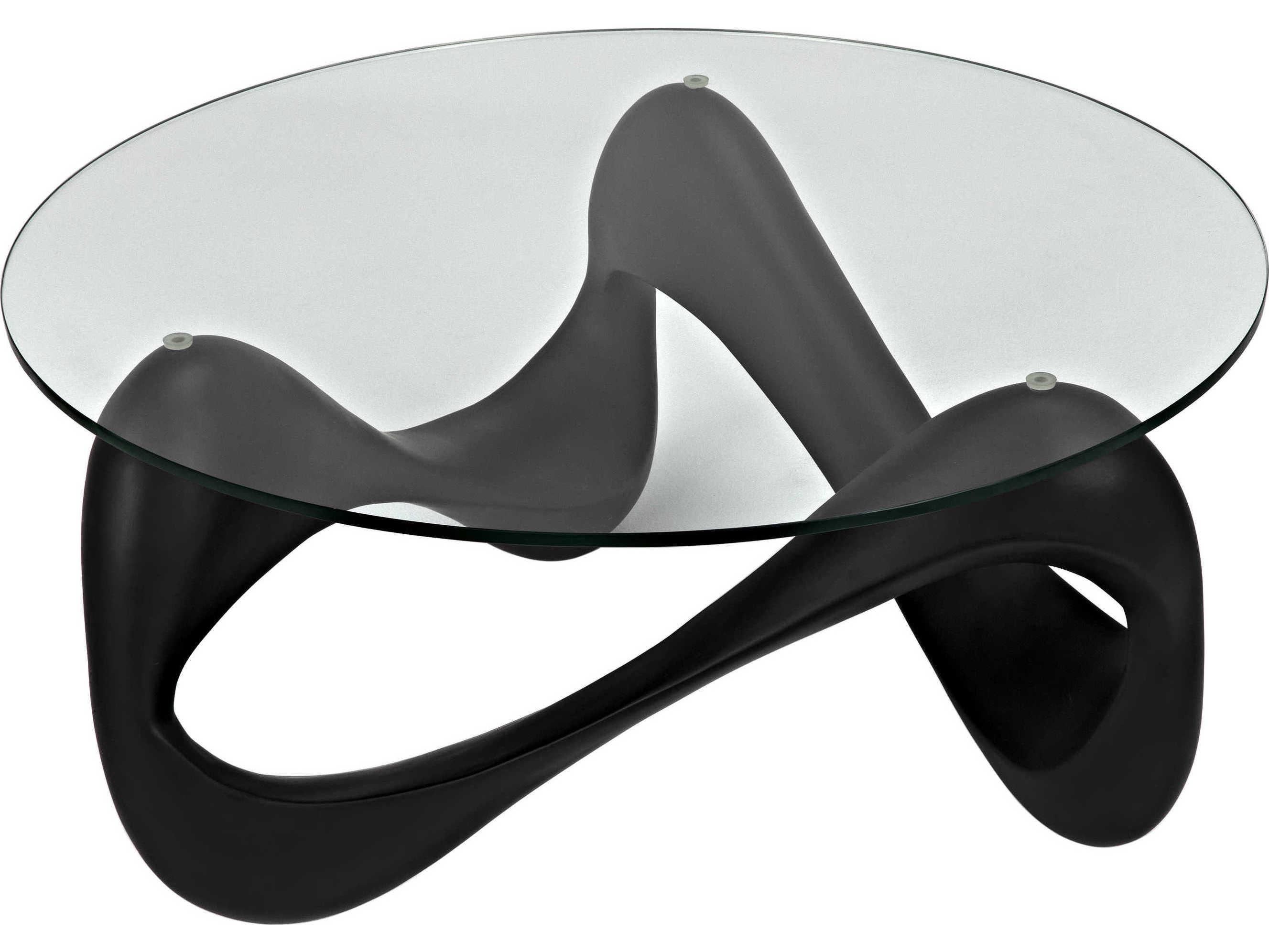Noir Round Glass Coffee Table