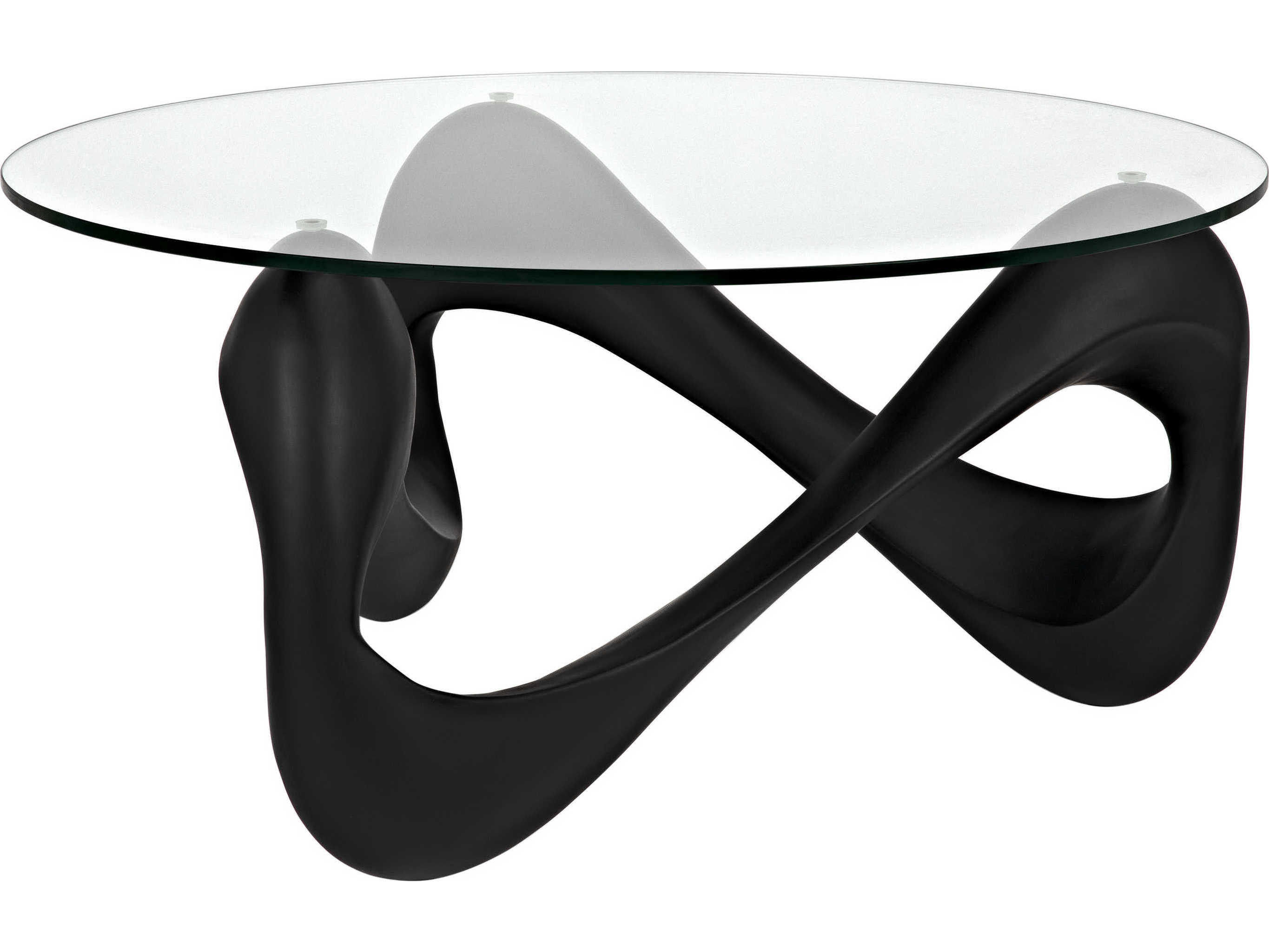 Noir Round Glass Coffee Table