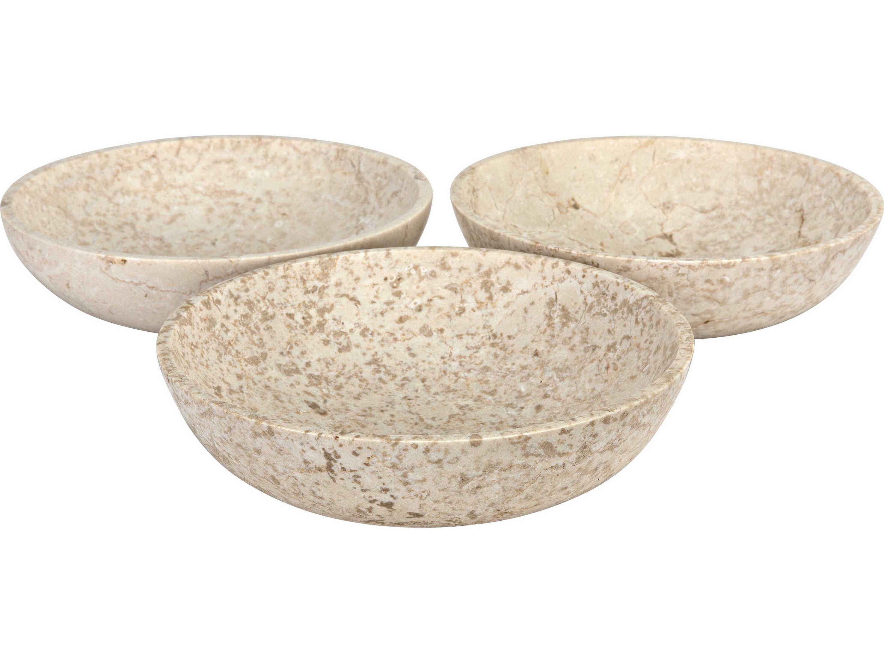 Noir White Marble Decorative Bowls Set of 3
