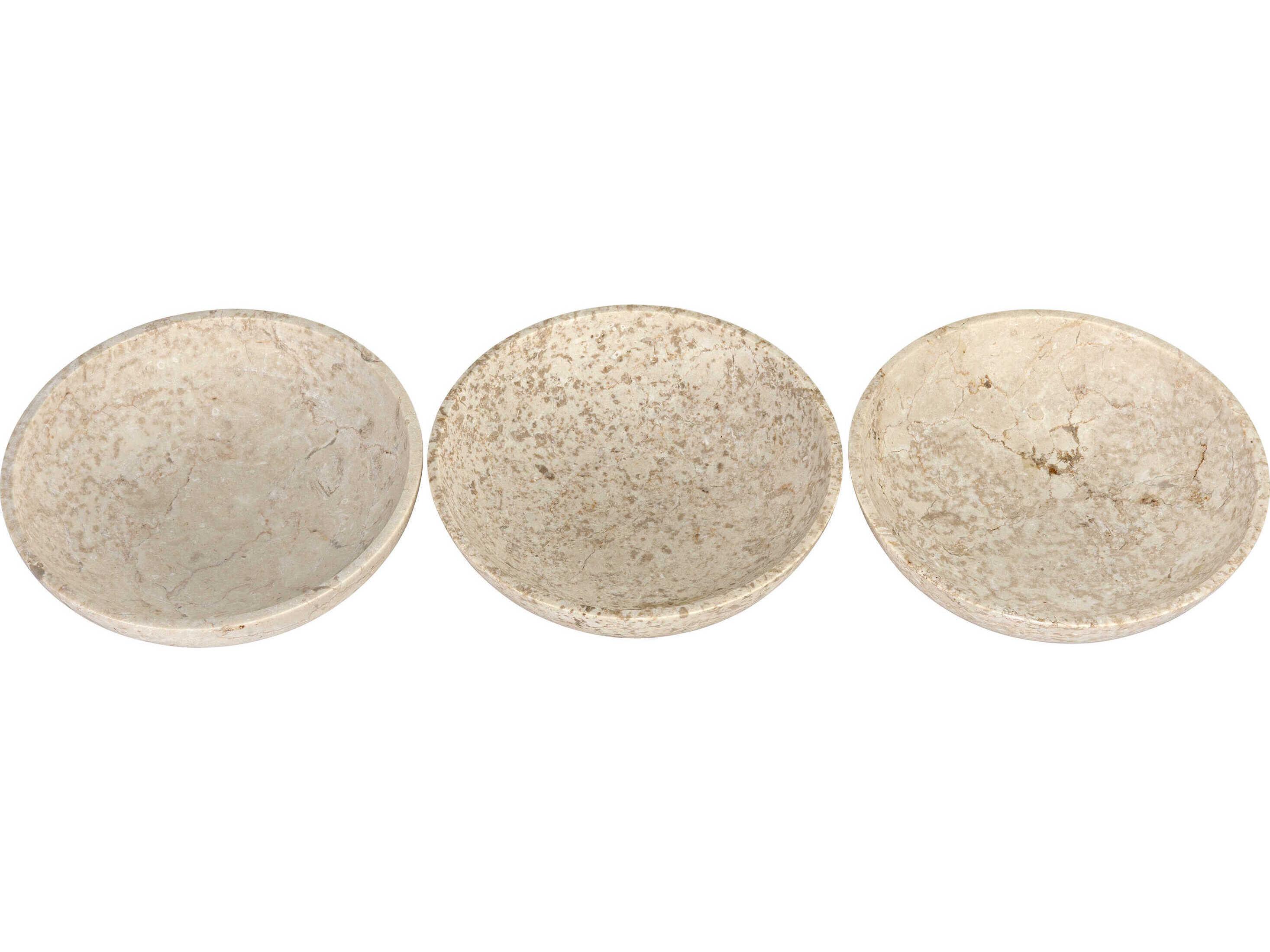 Noir White Marble Decorative Bowls Set of 3