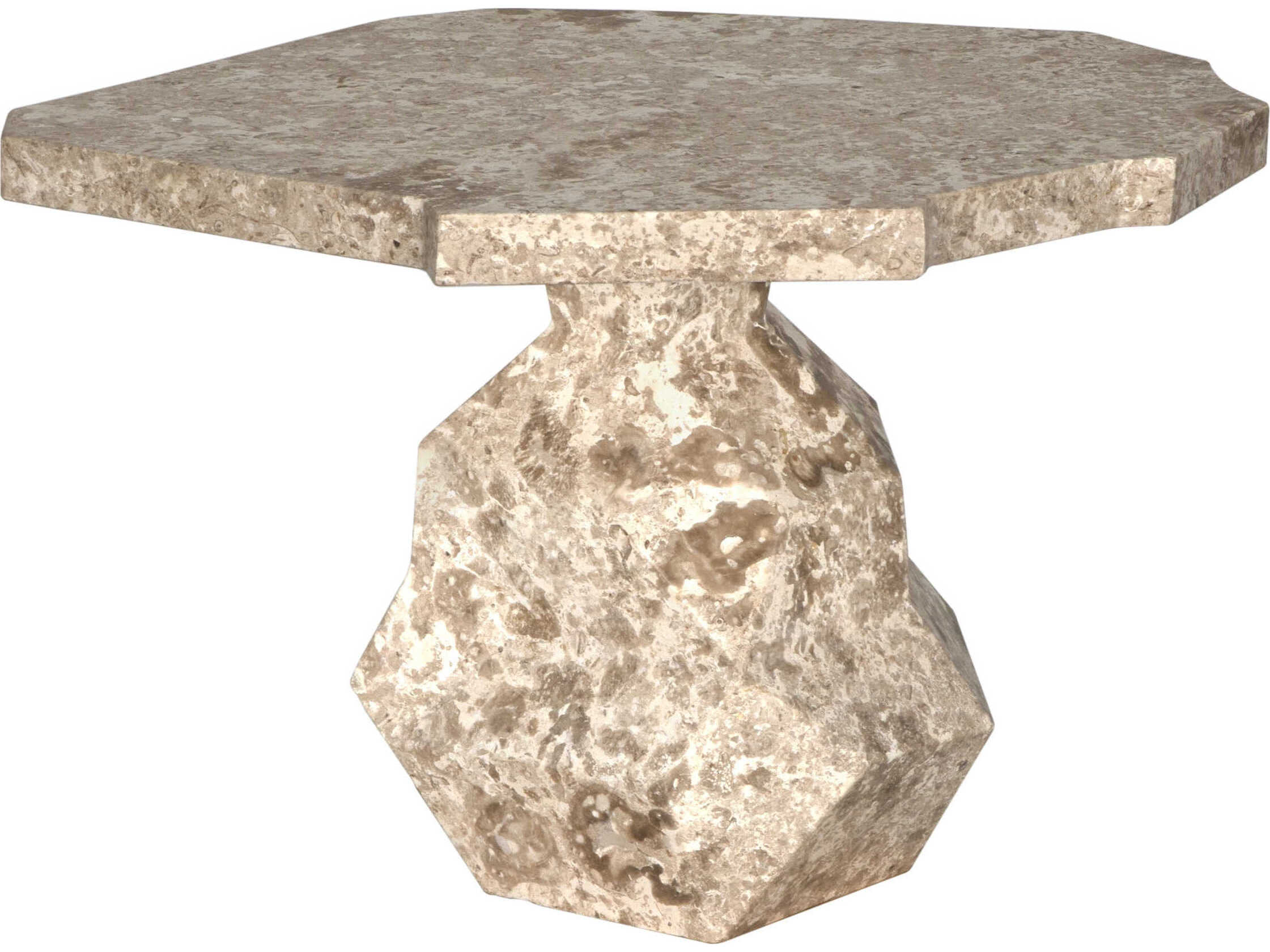 Noir Rind White Marble End Table