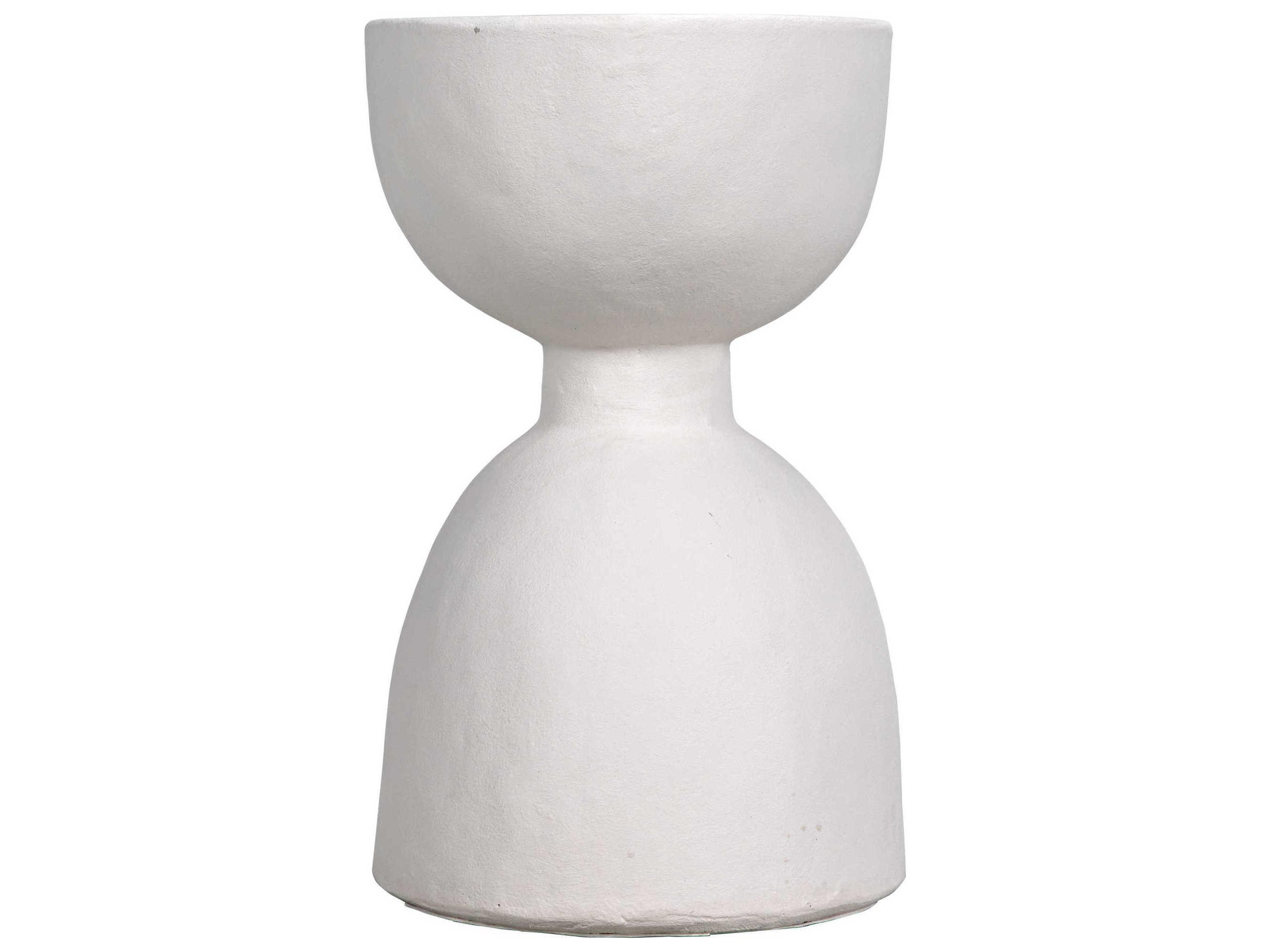 Noir White Fiber Cement Accent Stool