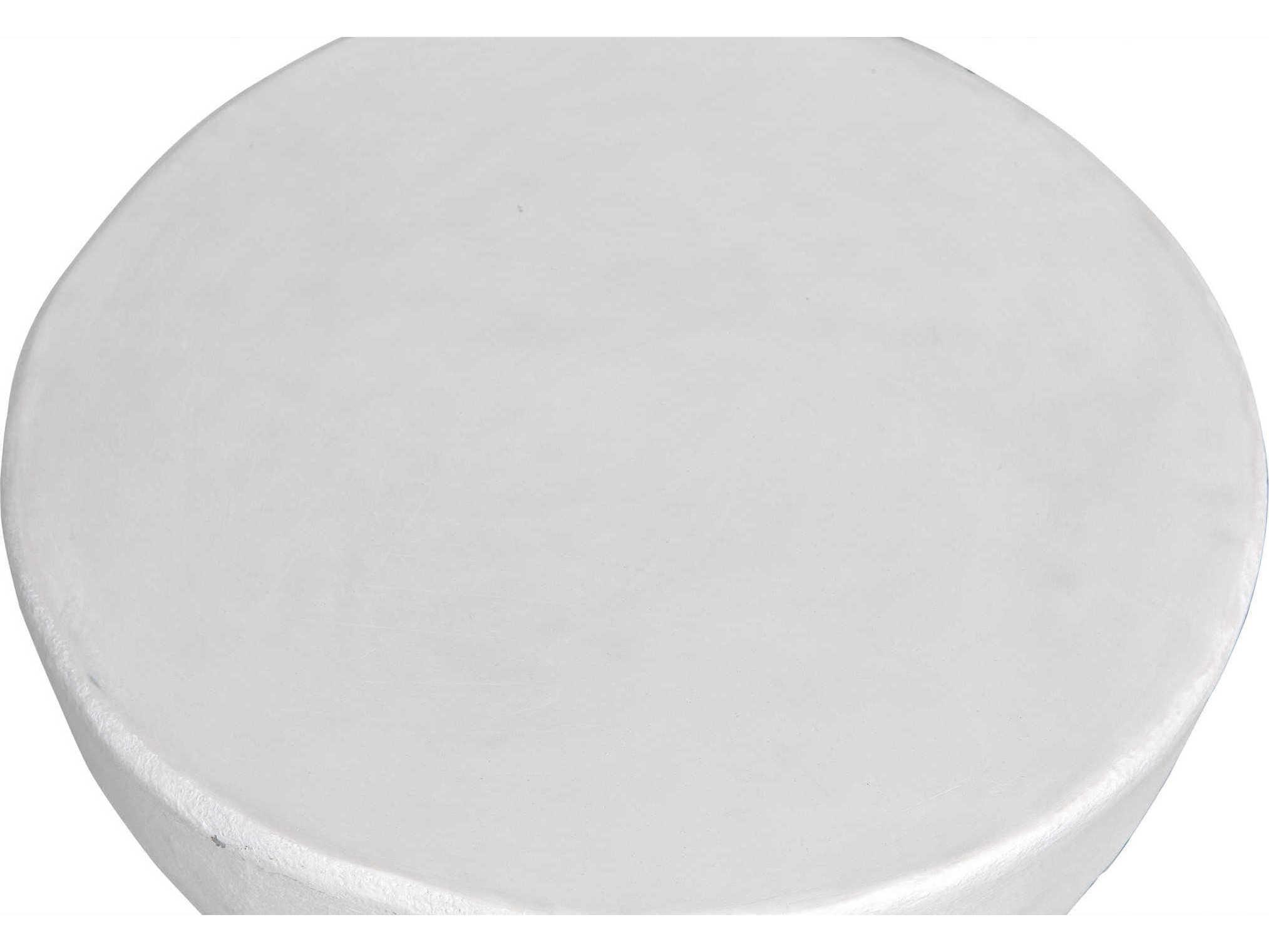 Noir White Fiber Cement Accent Stool