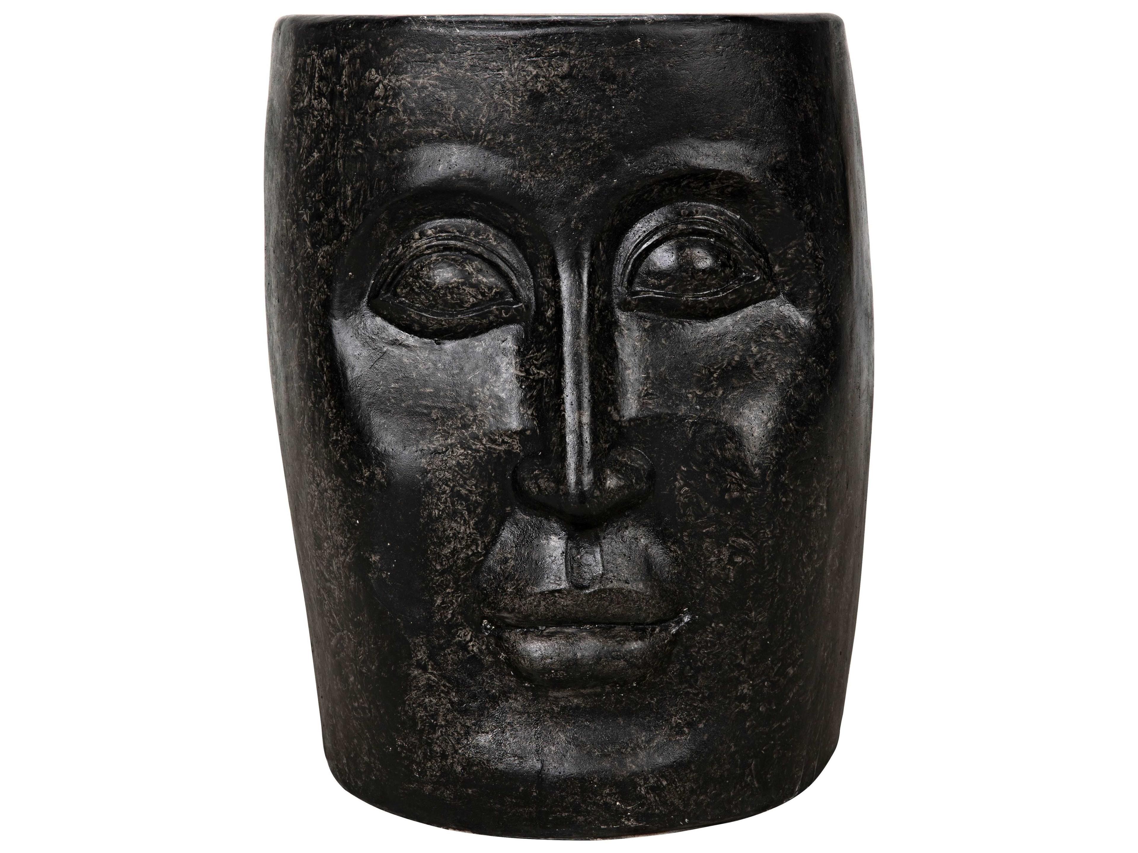 Noir Round Black End Table