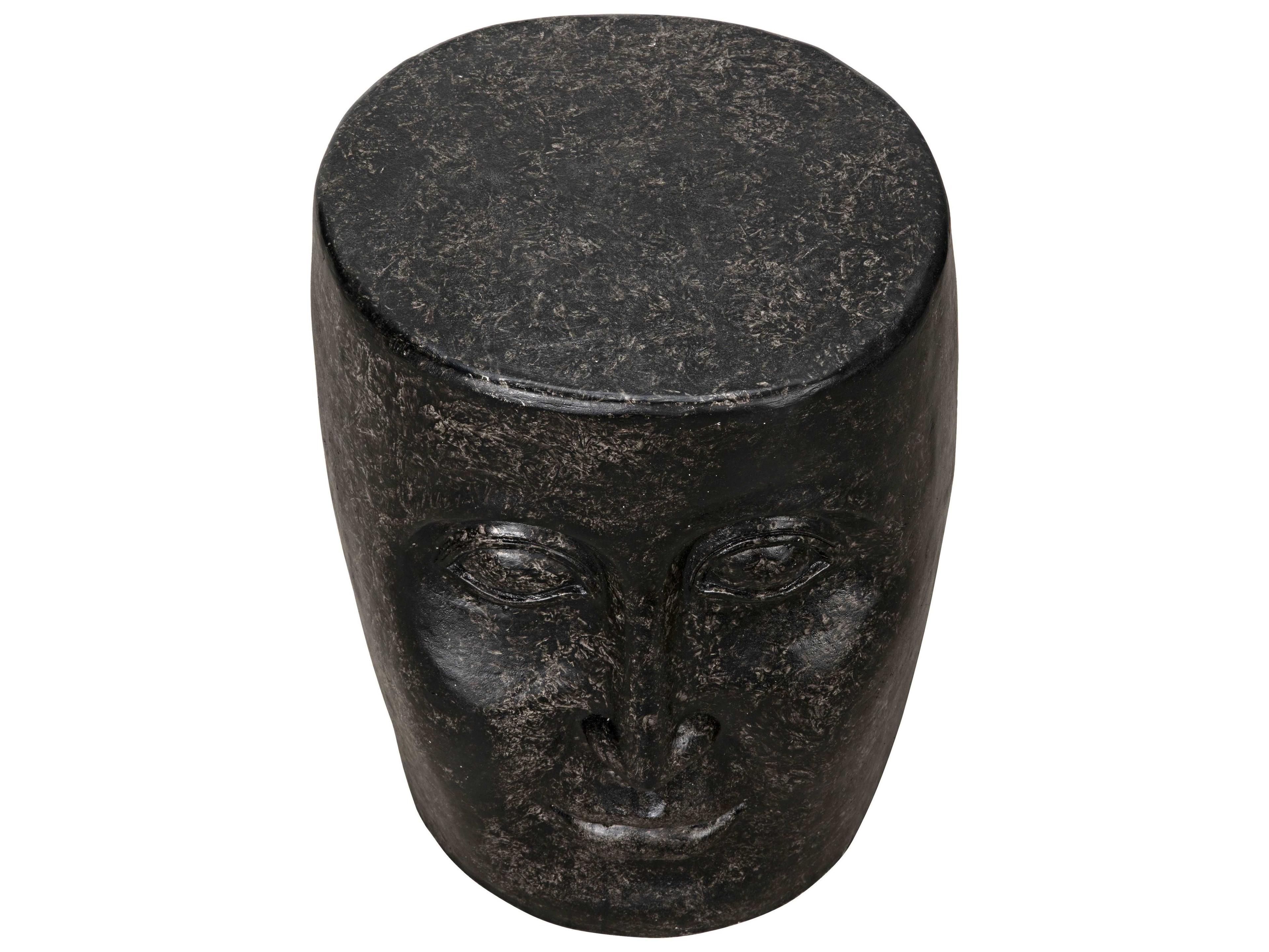 Noir Round Black End Table