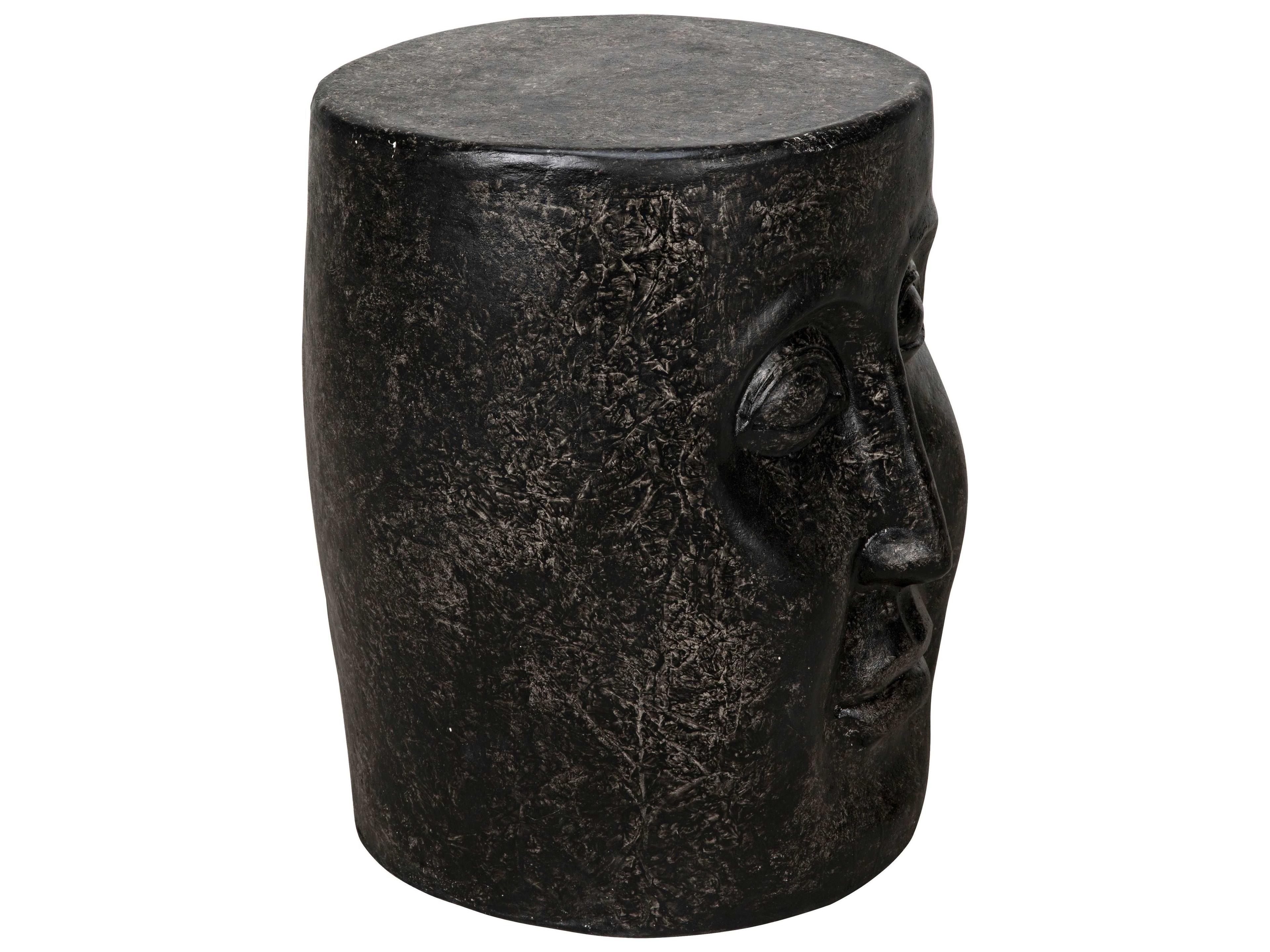 Noir Round Black End Table