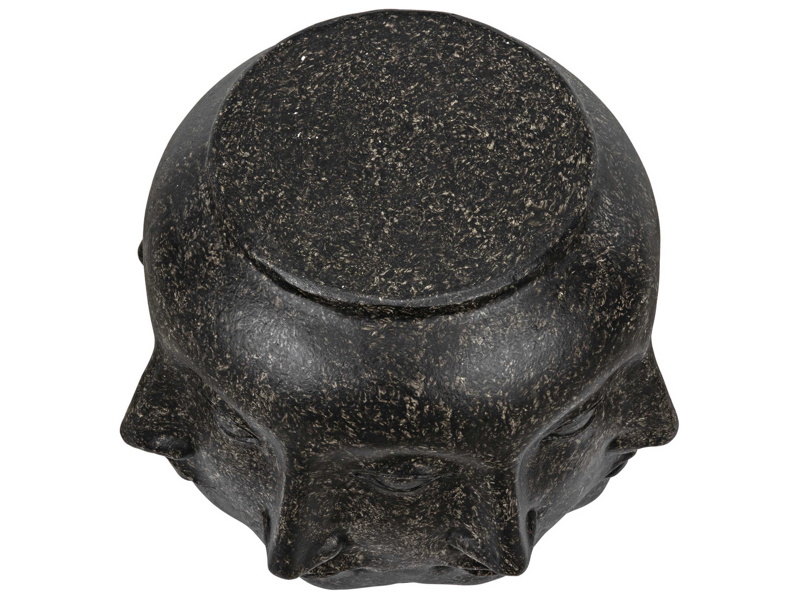 Noir Black Fiber Cement Accent Stool