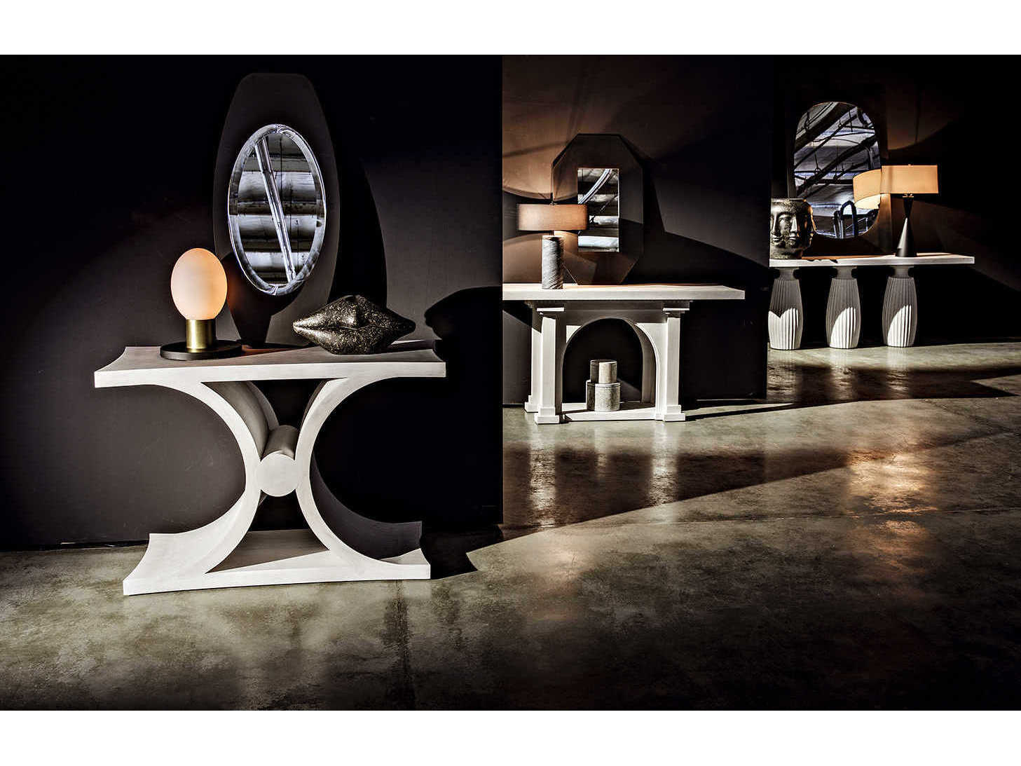 Noir Black Fiber Cement Accent Stool