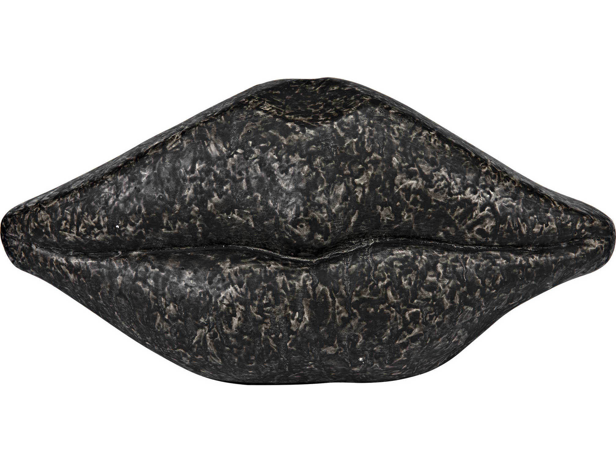 Noir Black Fiber Cement Lips Sculpture