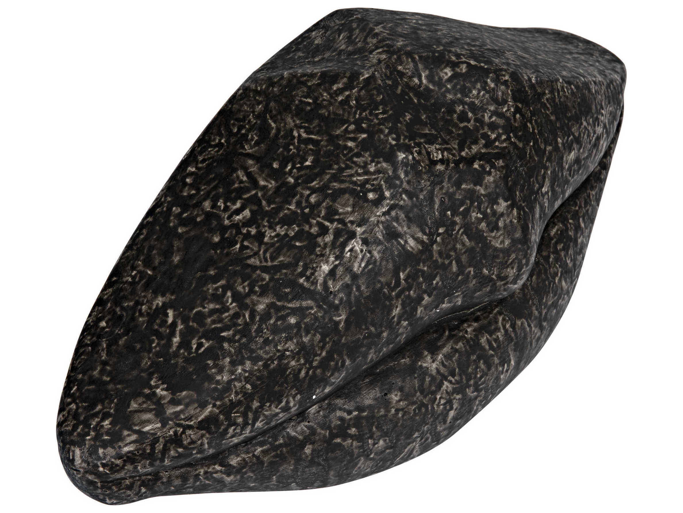 Noir Black Fiber Cement Lips Sculpture