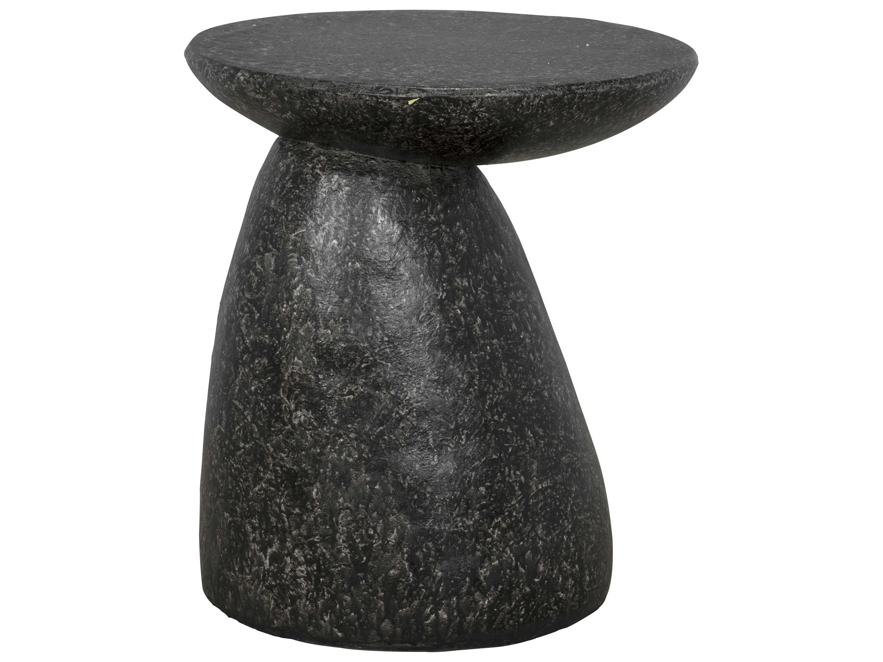Noir Round Black Fiber Cement End Table