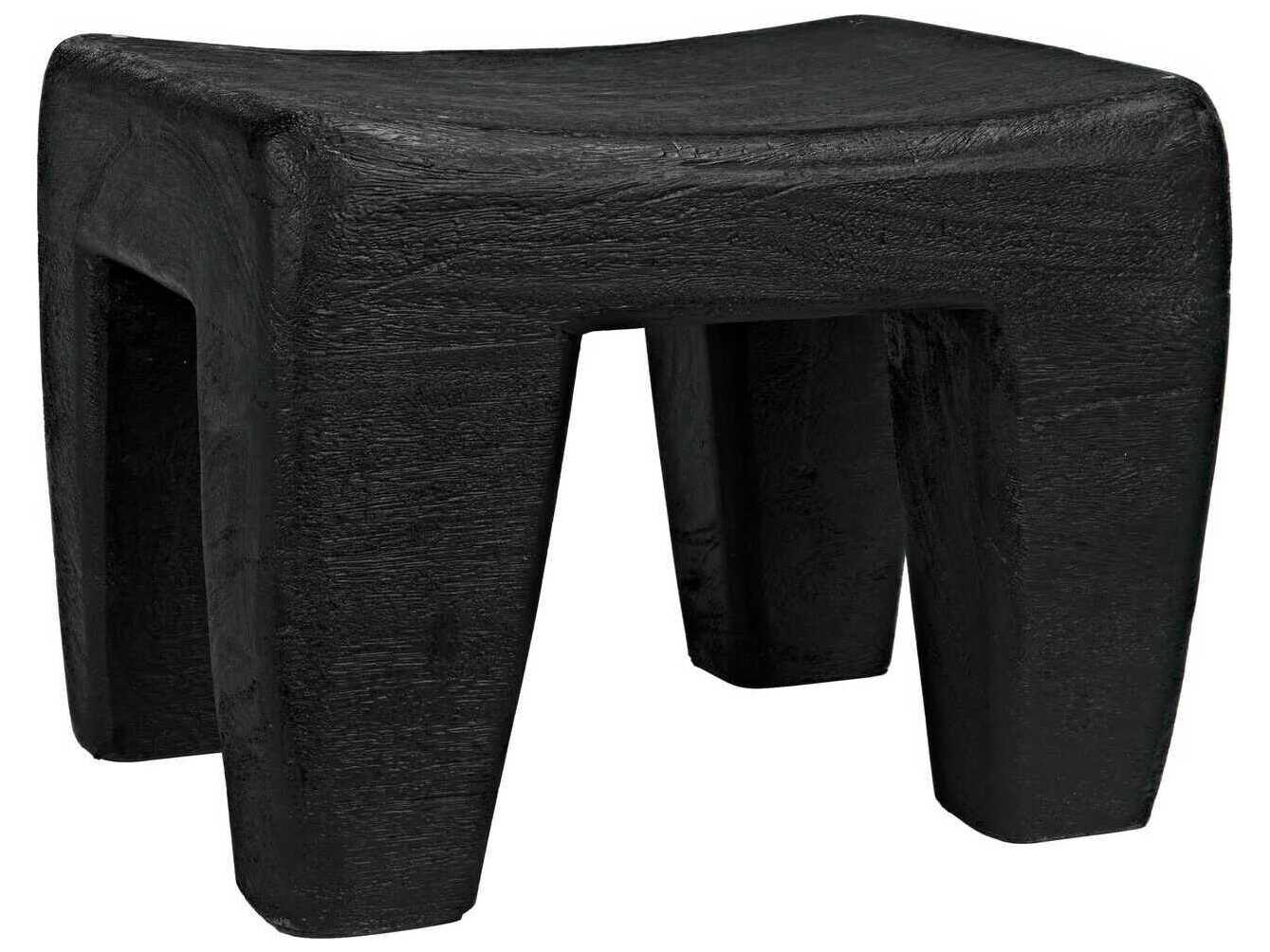 Noir Black Burnt Accent Stool