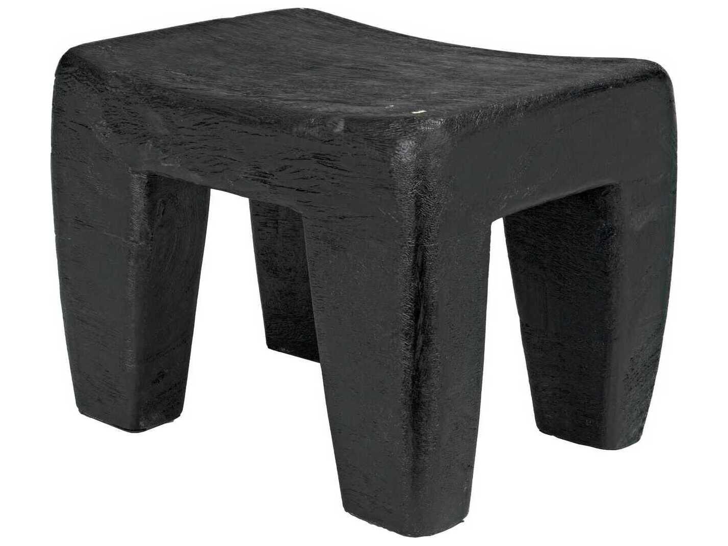 Noir Black Burnt Accent Stool