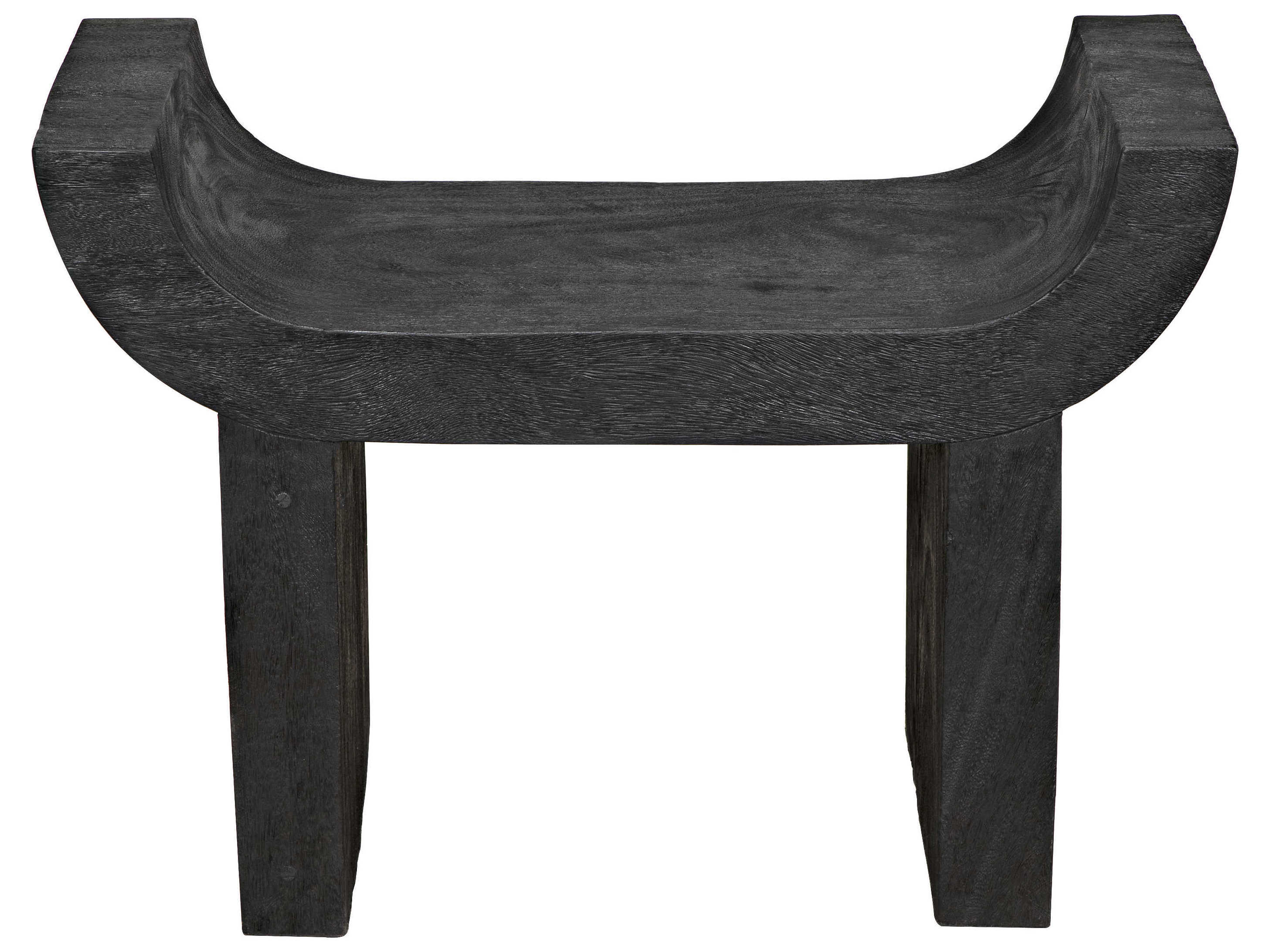 Noir Burnt Black Accent Stool