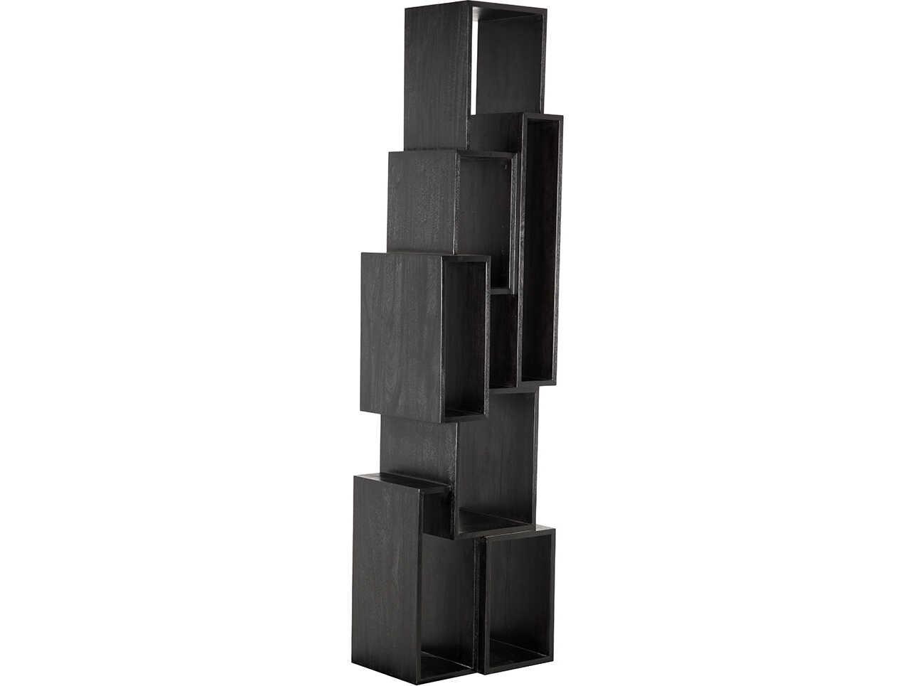 Noir Lincoln Tower Charcoal Black Bookcase