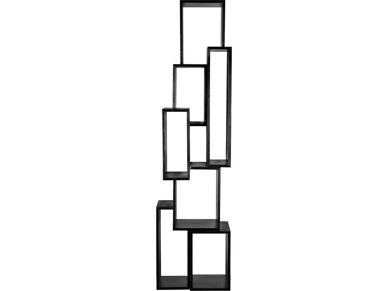 Noir Lincoln Tower Charcoal Black Bookcase