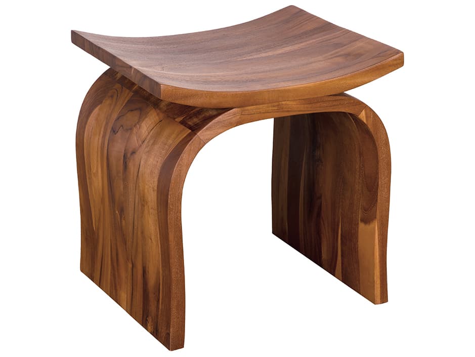 Noir Muki Clear Coat Flat Brown Accent Stool