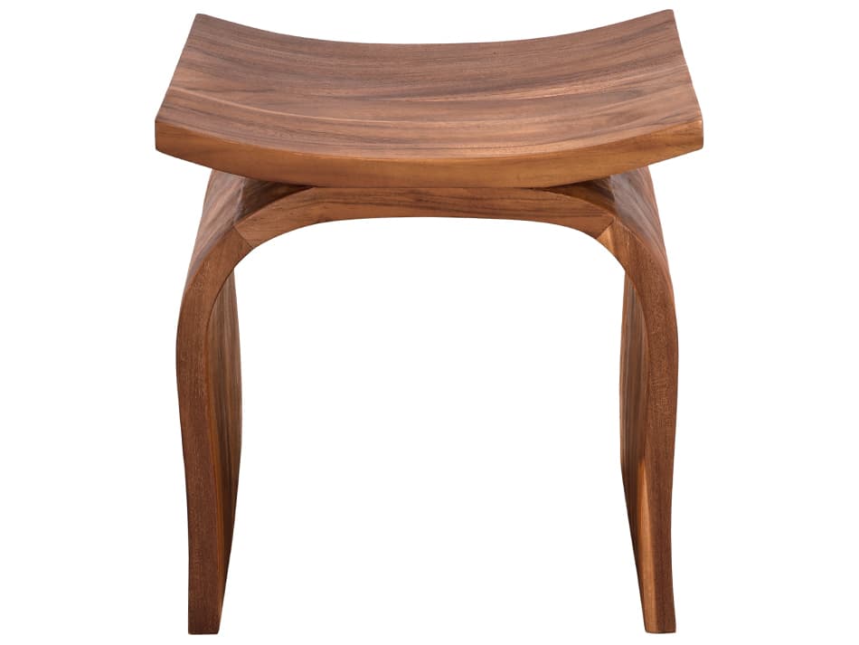 Noir Muki Clear Coat Flat Brown Accent Stool