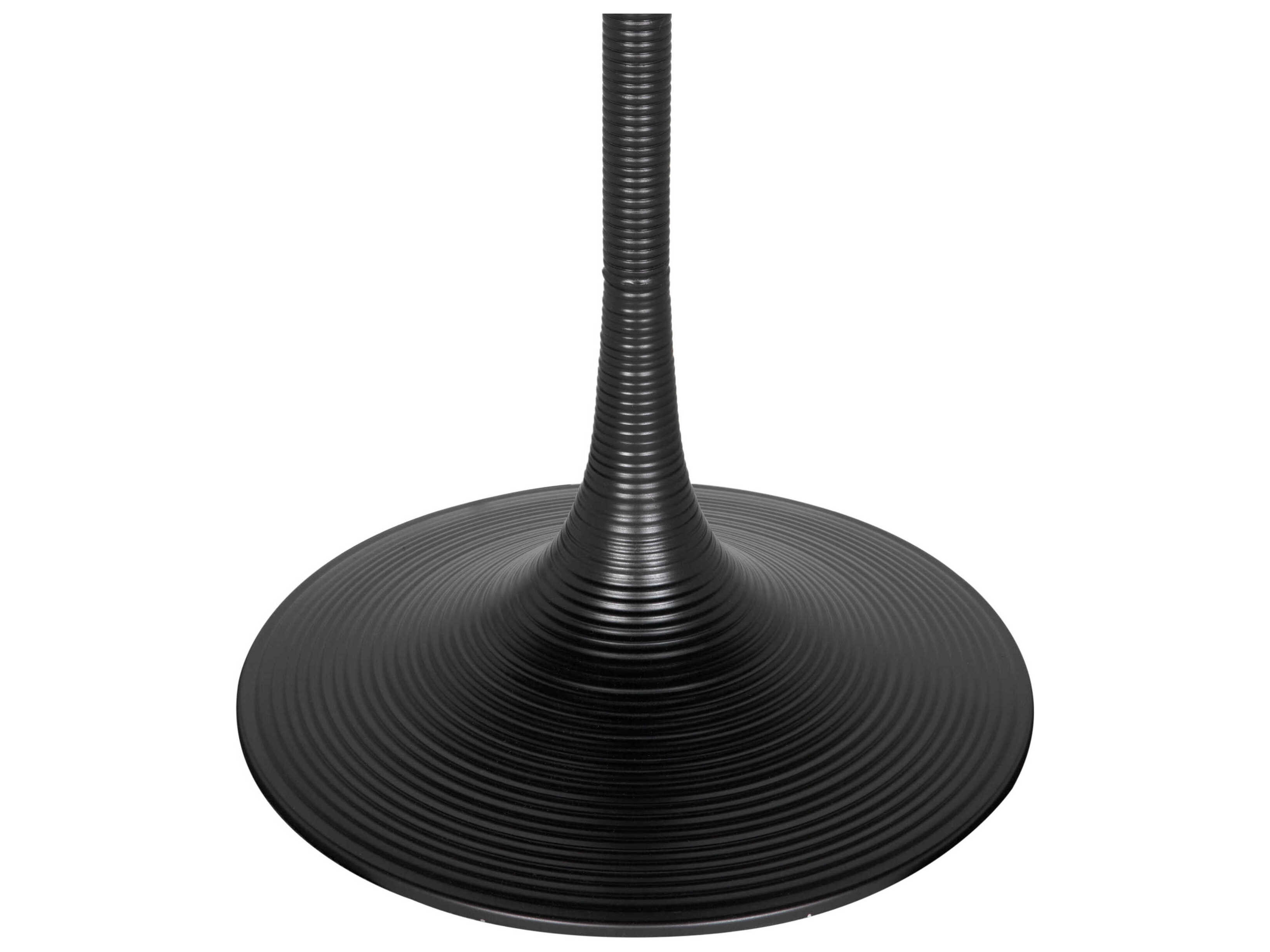 Noir Joni Matte Black Round Marble Bar Table