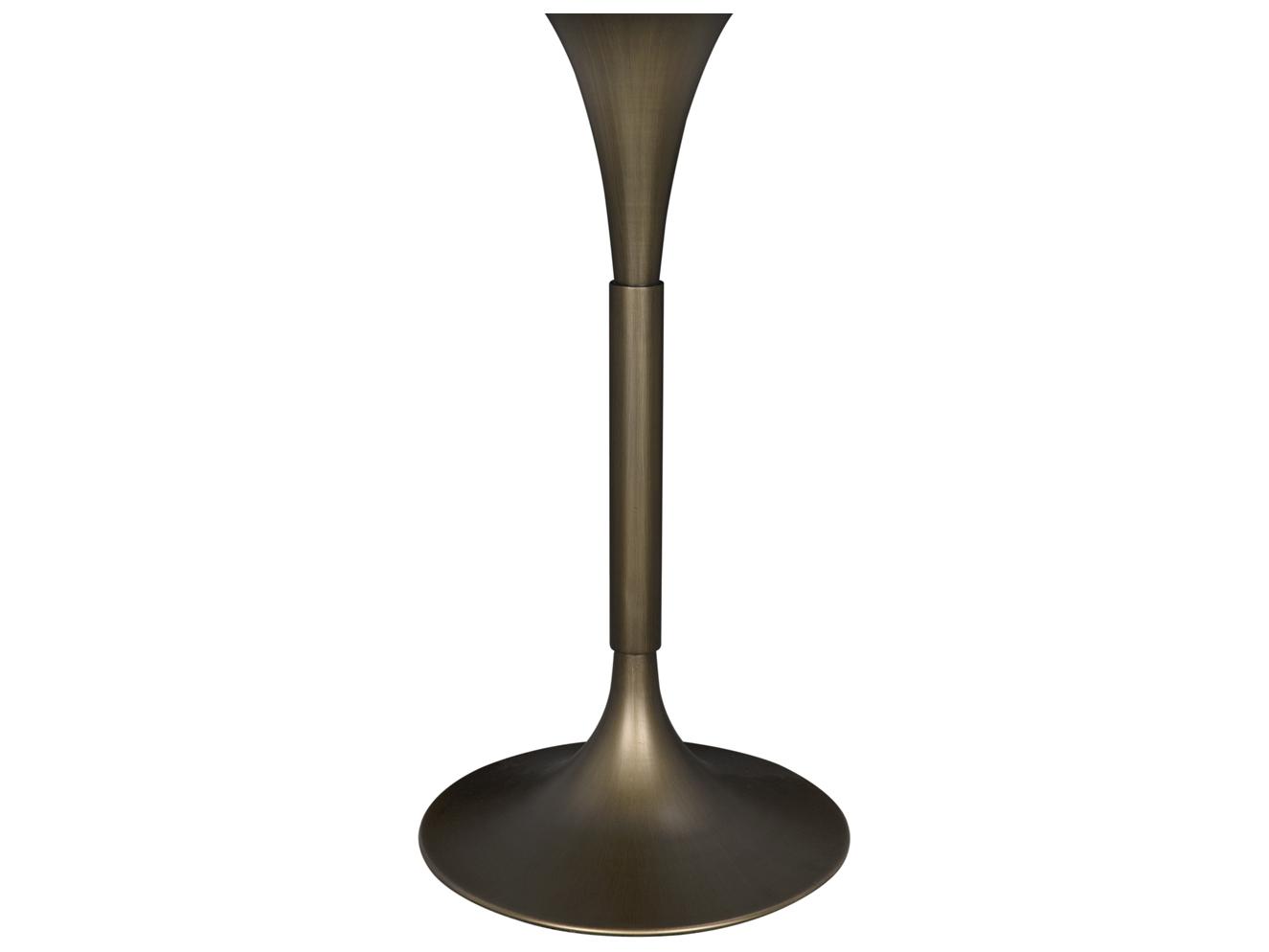Noir Jman Aged Brass Round Marble Bar Table