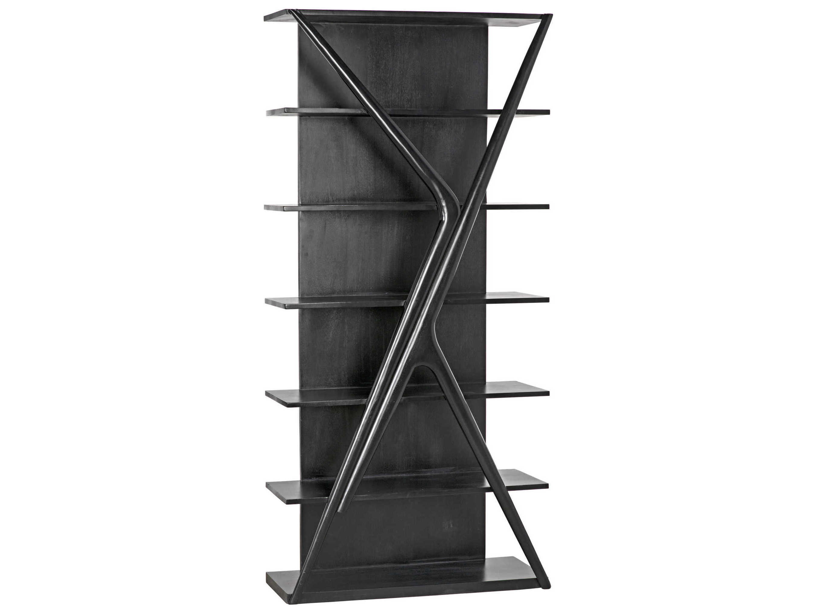 Noir Hand Rubbed Black Bookcase