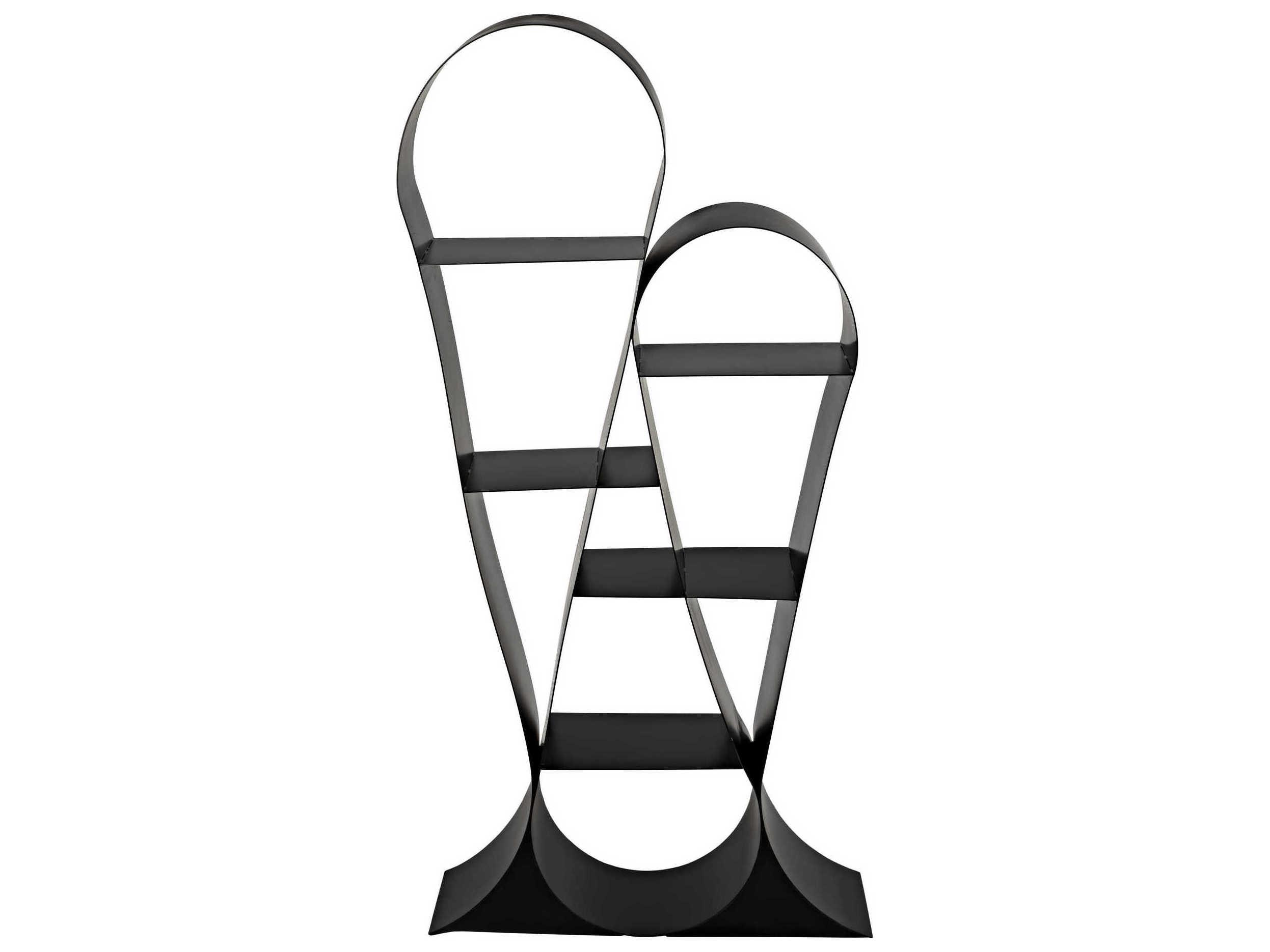 Noir Black Metal Bookcase