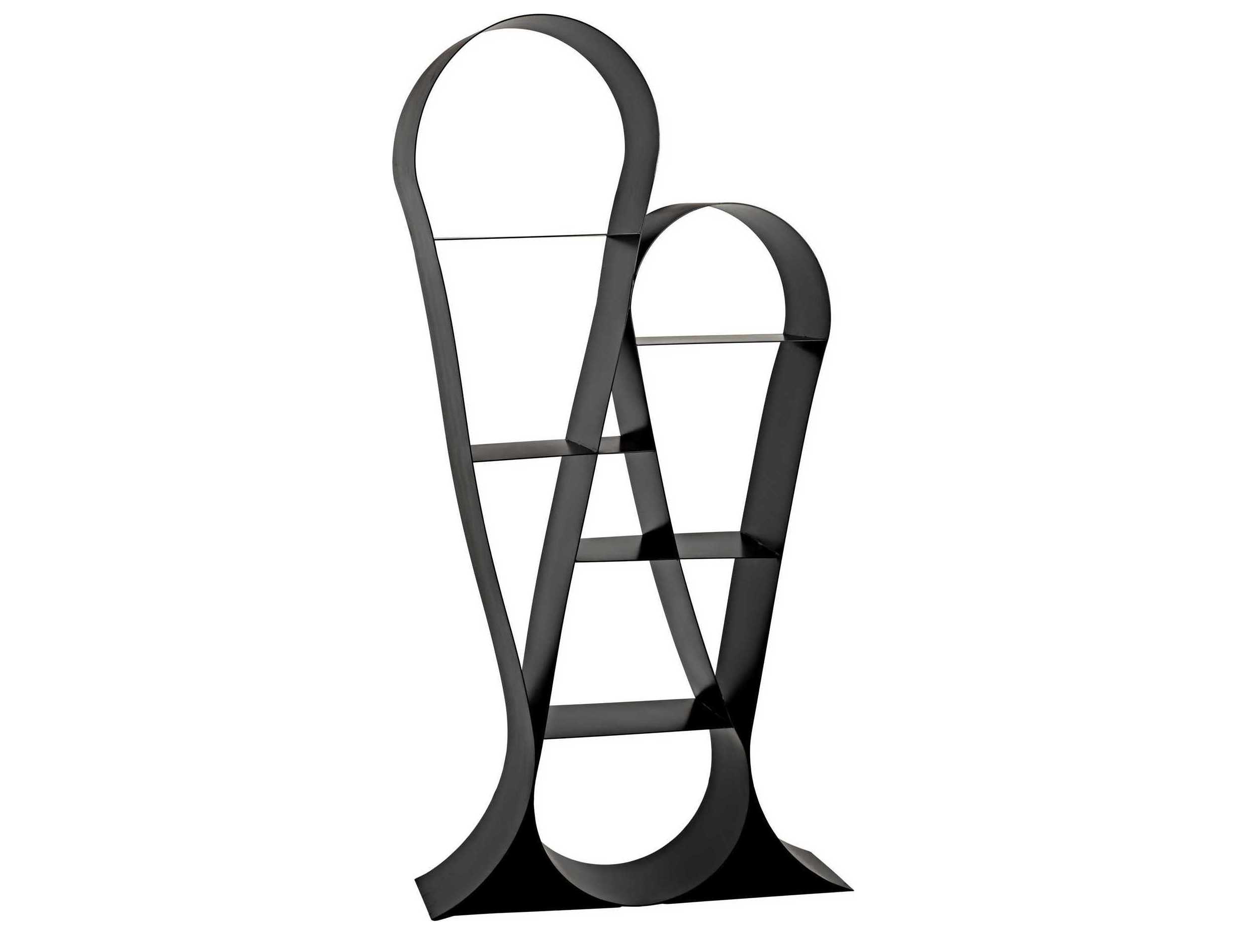 Noir Black Metal Bookcase