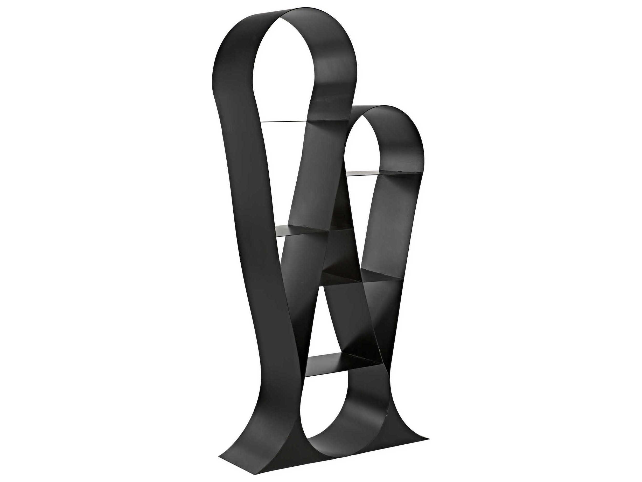 Noir Black Metal Bookcase