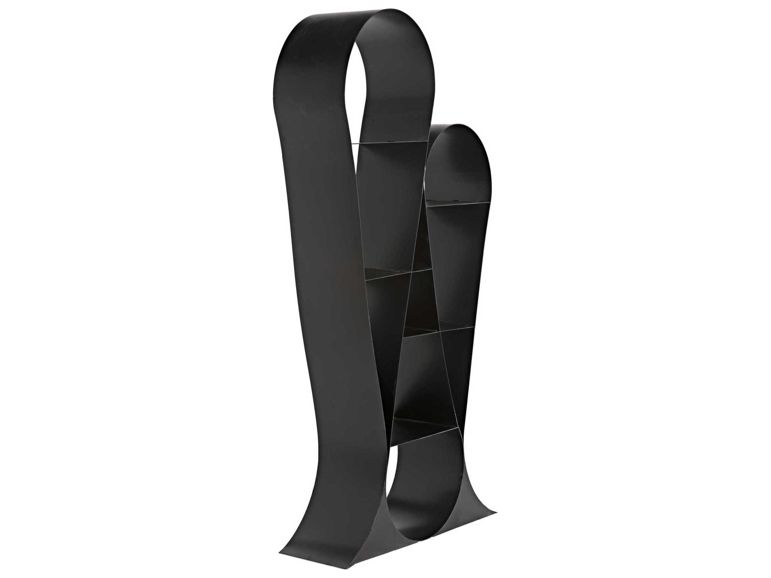 Noir Black Metal Bookcase