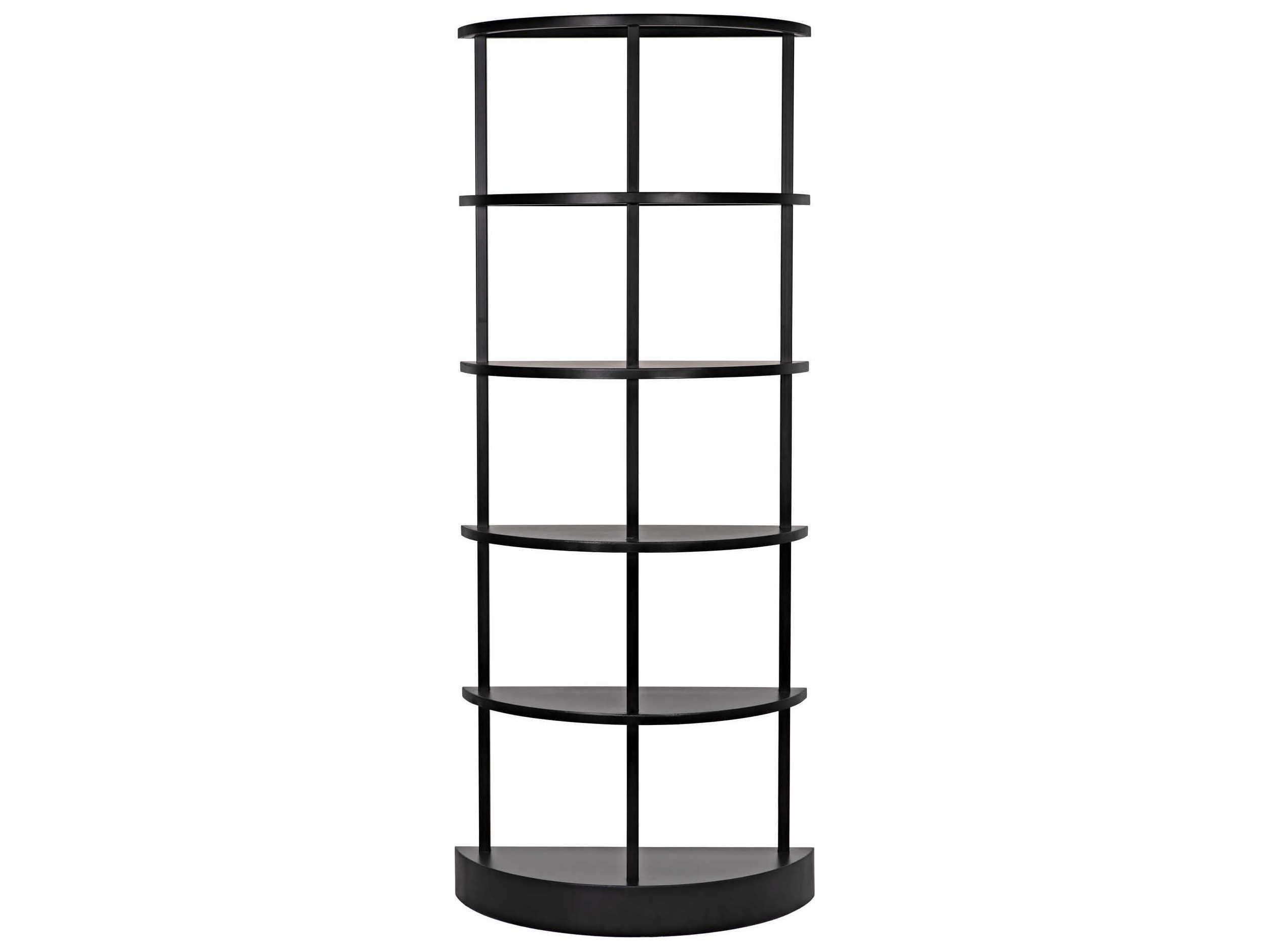 Noir Black Metal Bookcase