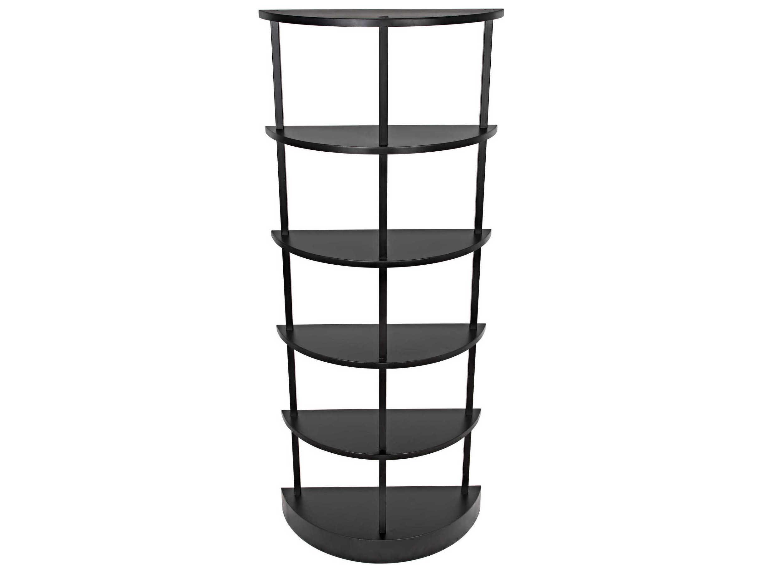 Noir Black Metal Bookcase
