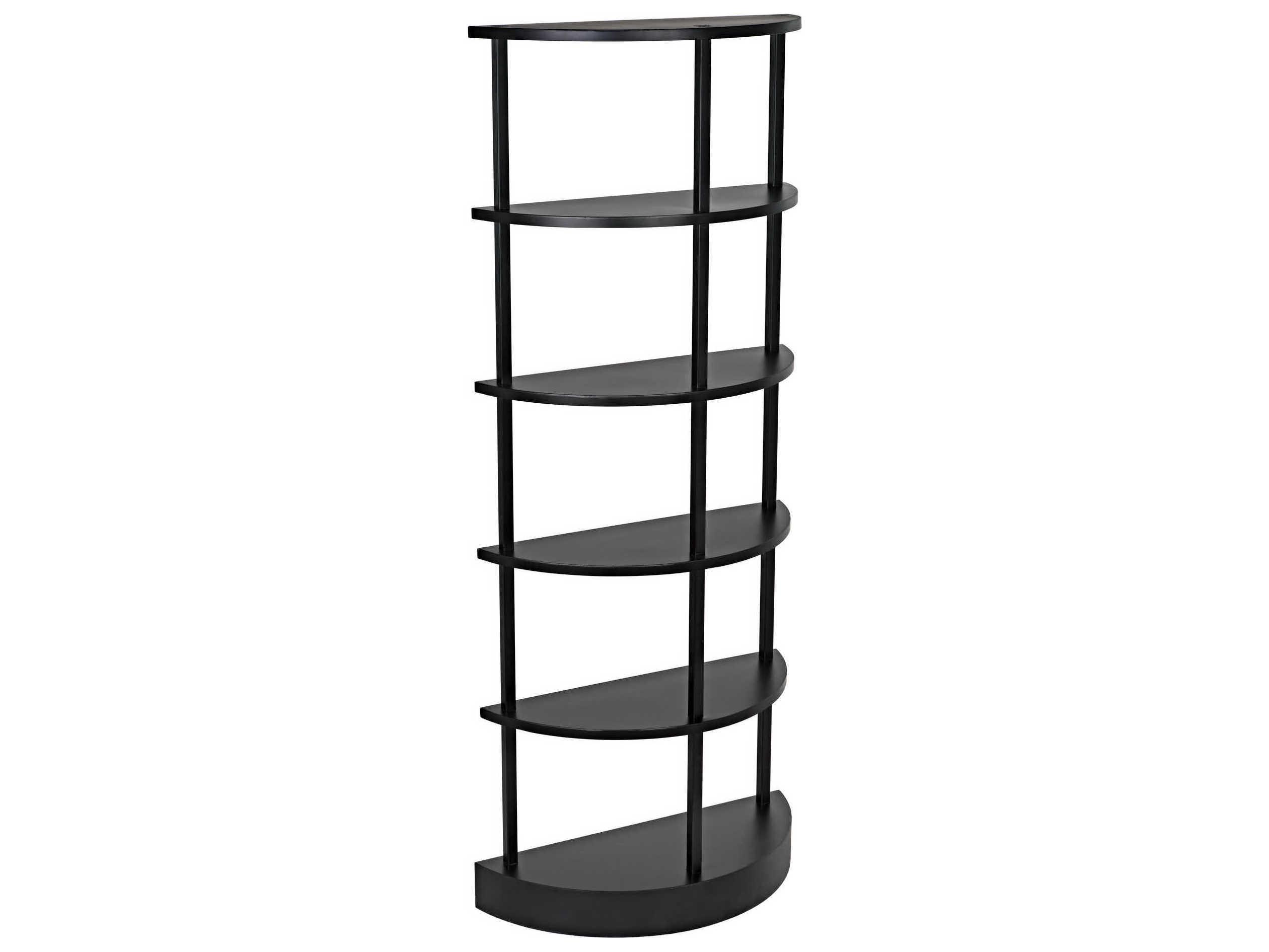 Noir Black Metal Bookcase