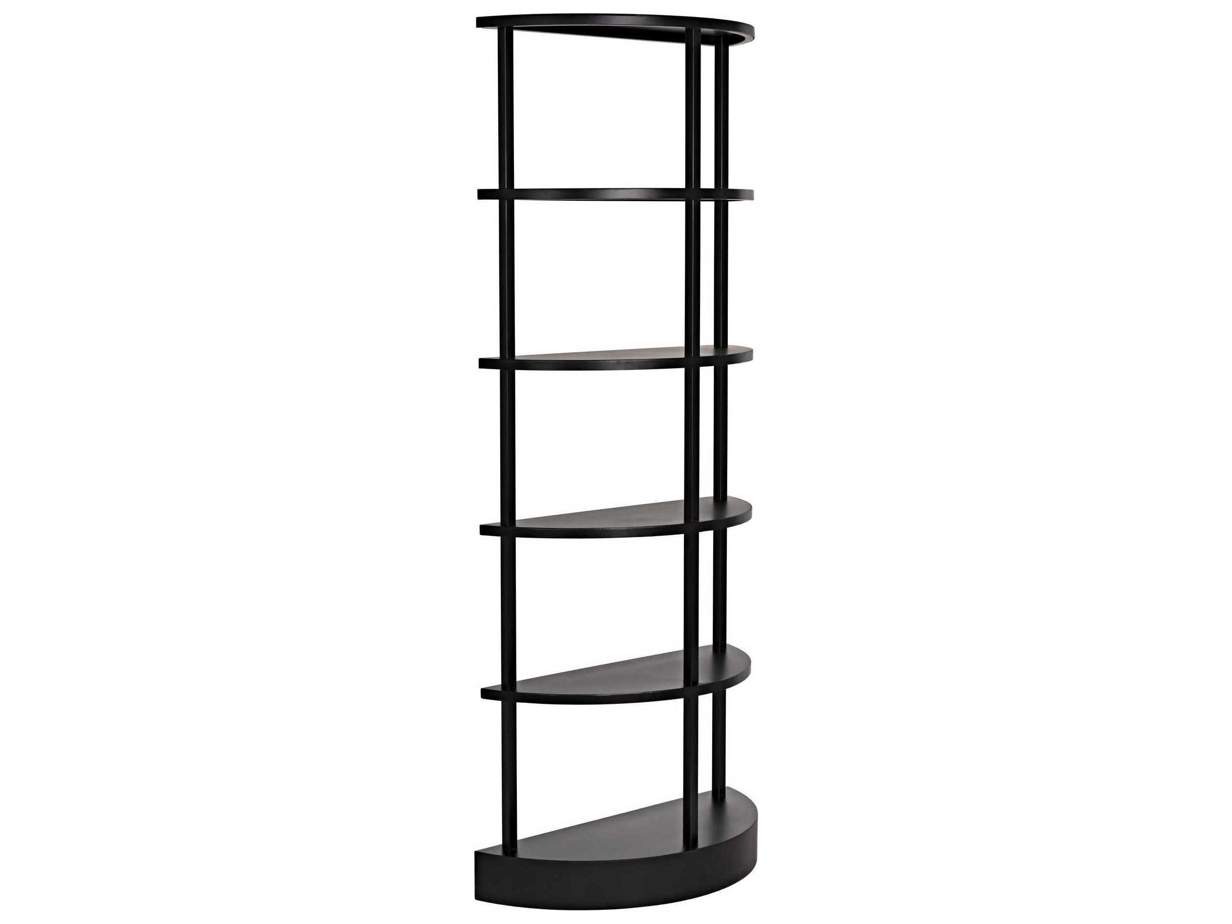 Noir Black Metal Bookcase