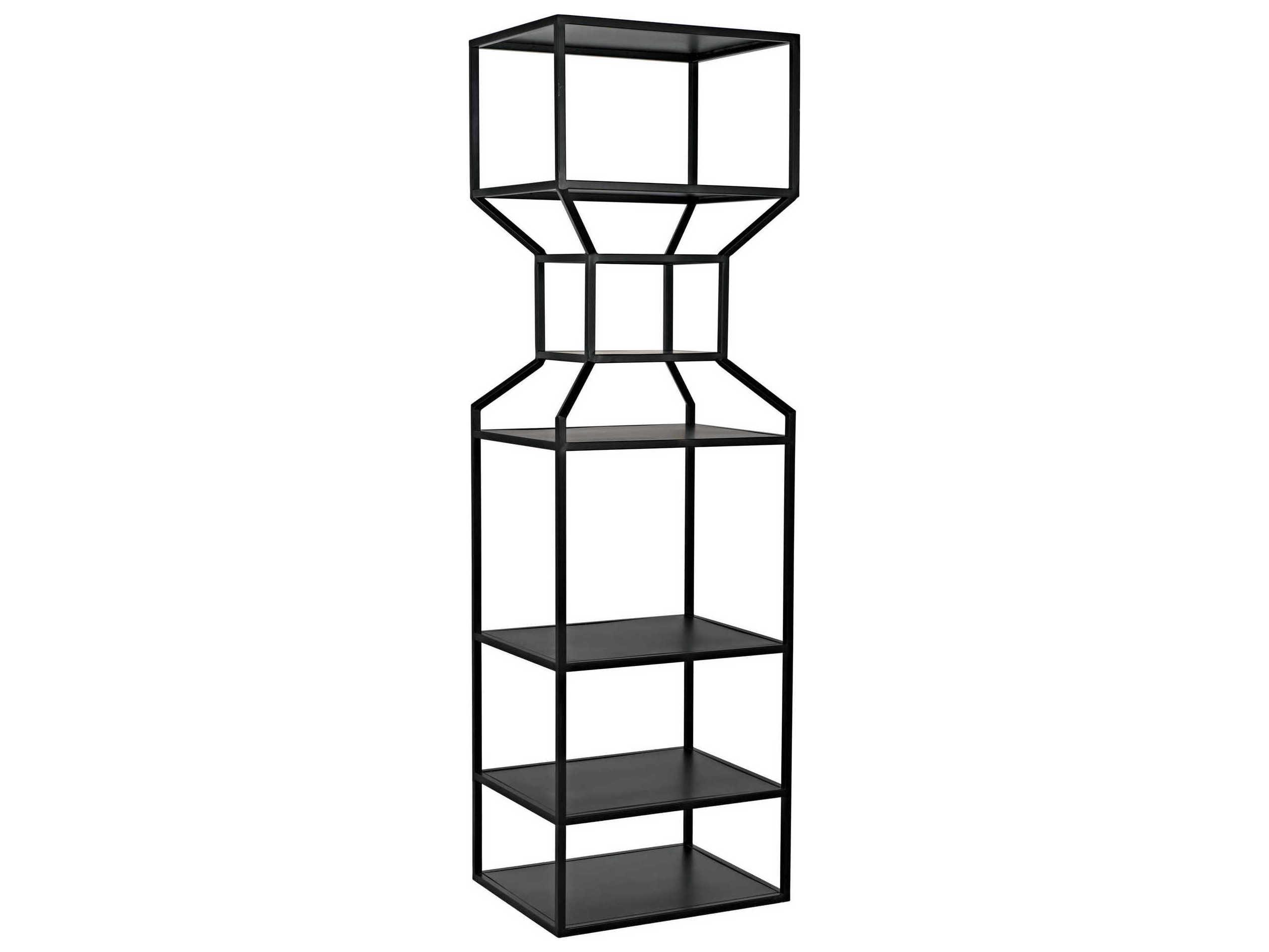 Noir Black Metal Bookcase