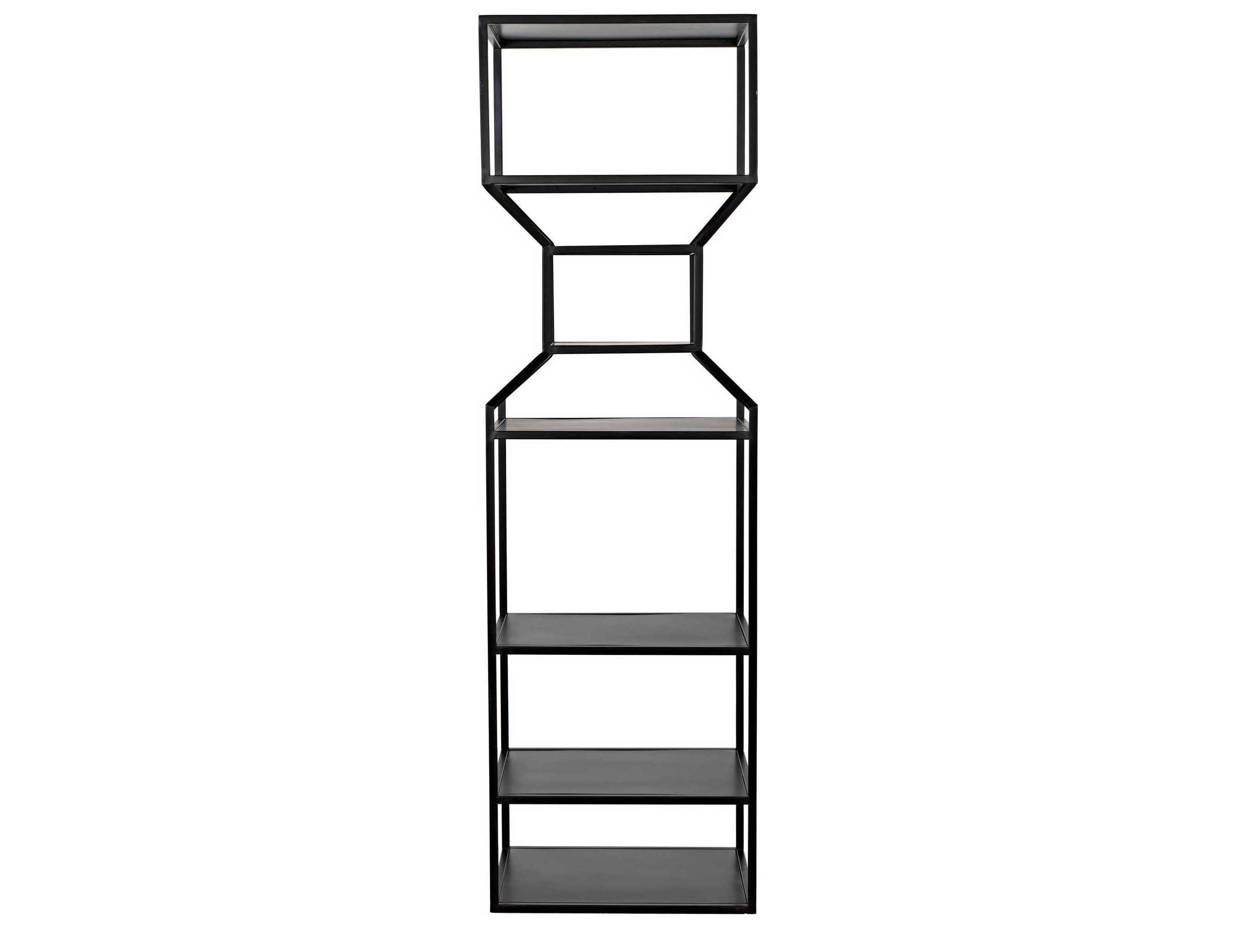 Noir Black Metal Bookcase