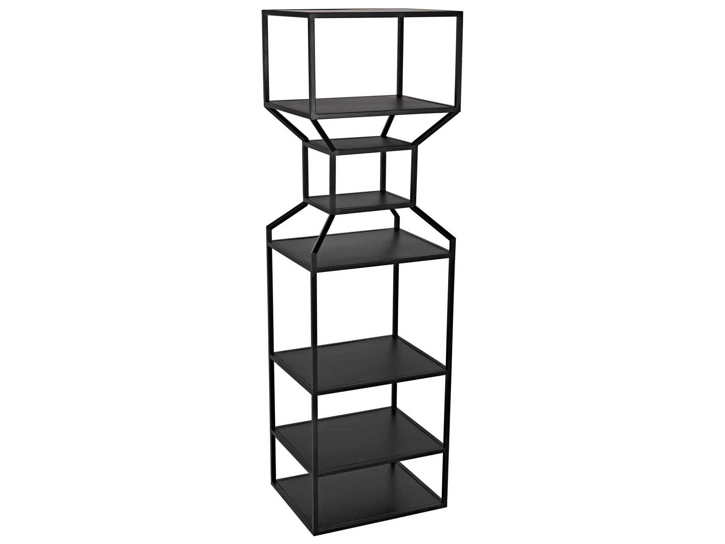 Noir Black Metal Bookcase