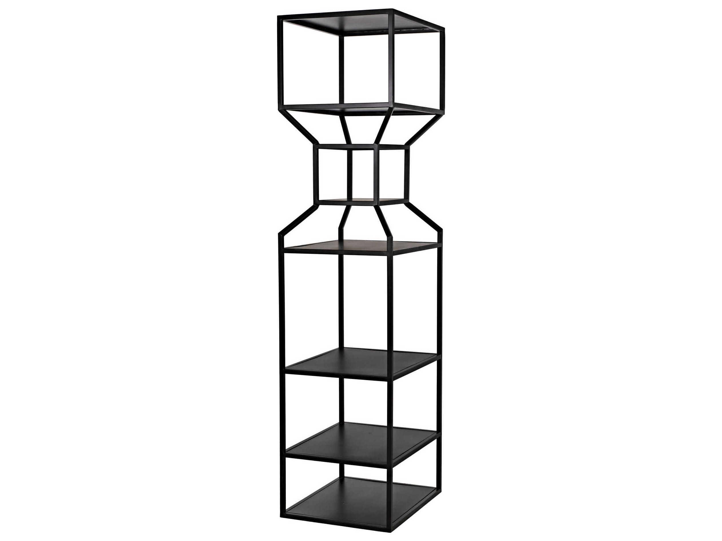 Noir Black Metal Bookcase