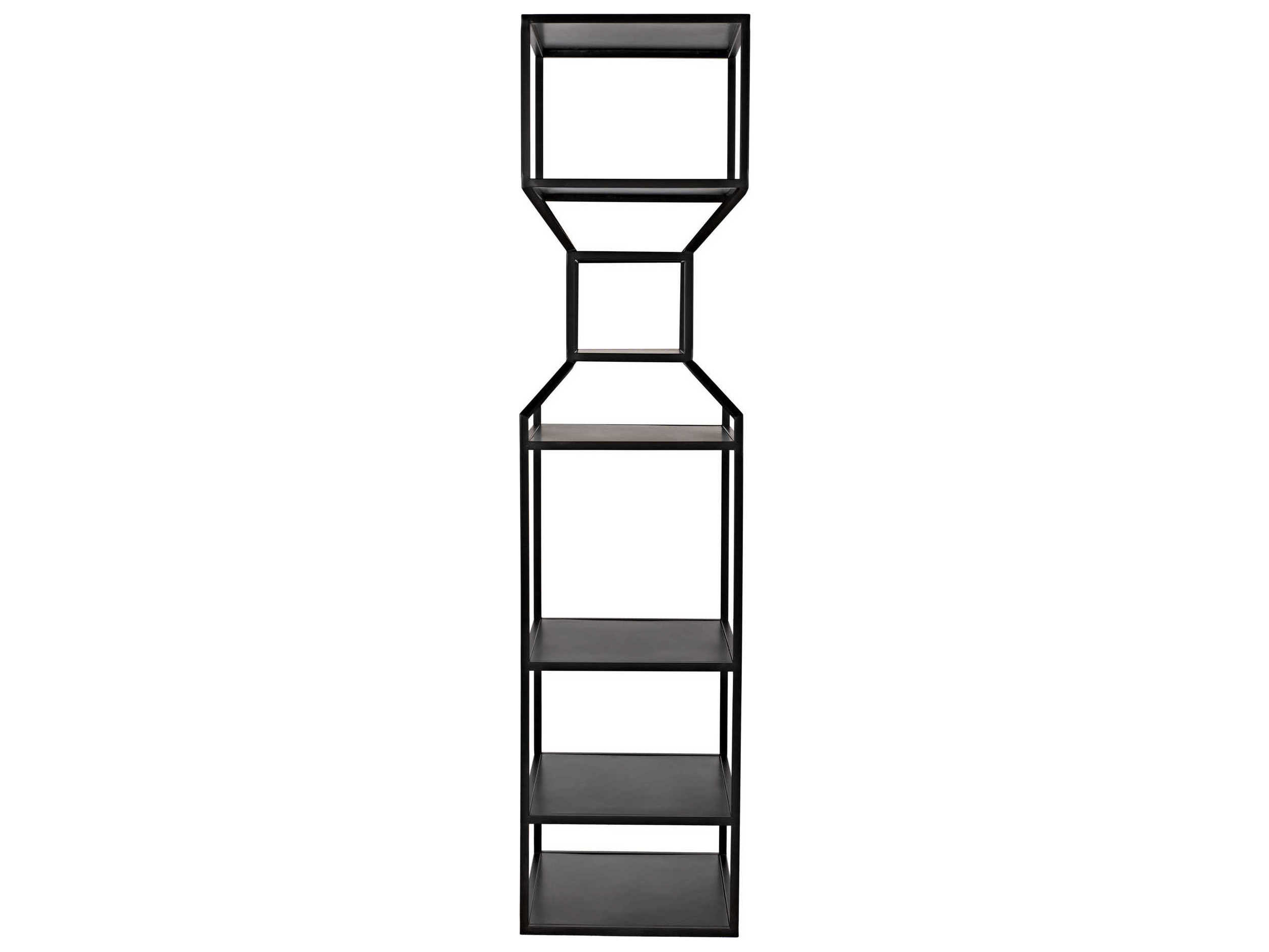 Noir Black Metal Bookcase